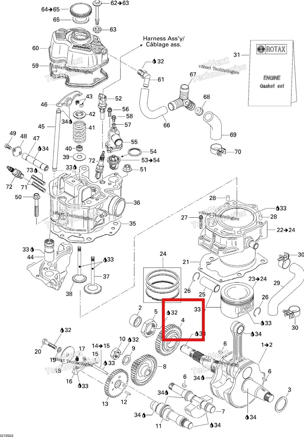 Деталь 420635011 на схеме узла 2005 Can-Am Traxter 5 Speed Crankshaft, Piston And Cylinder