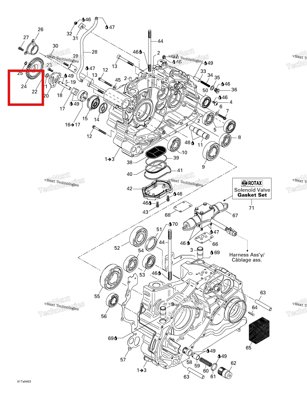 Деталь 420635030 на схеме узла 2004 Can-Am Traxter XL Crankcase