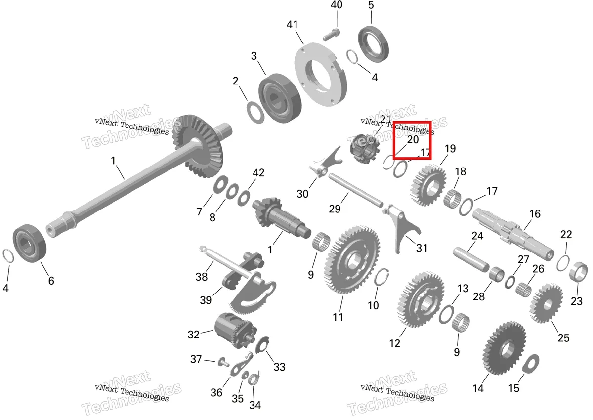 Деталь 420635217 на схеме узла 2024 Can-Am Outlander MAX 450 EFI 6X6 - 4ZRA - DPS Package - Tundra Green Rotax - Gearbox