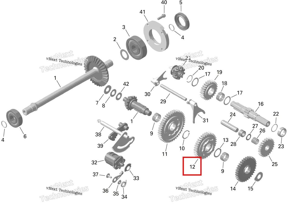 Деталь 420635575 на схеме узла 2024 Can-Am Outlander MAX 450 EFI 6X6 - 4ZRA - DPS Package - Tundra Green Rotax - Gearbox