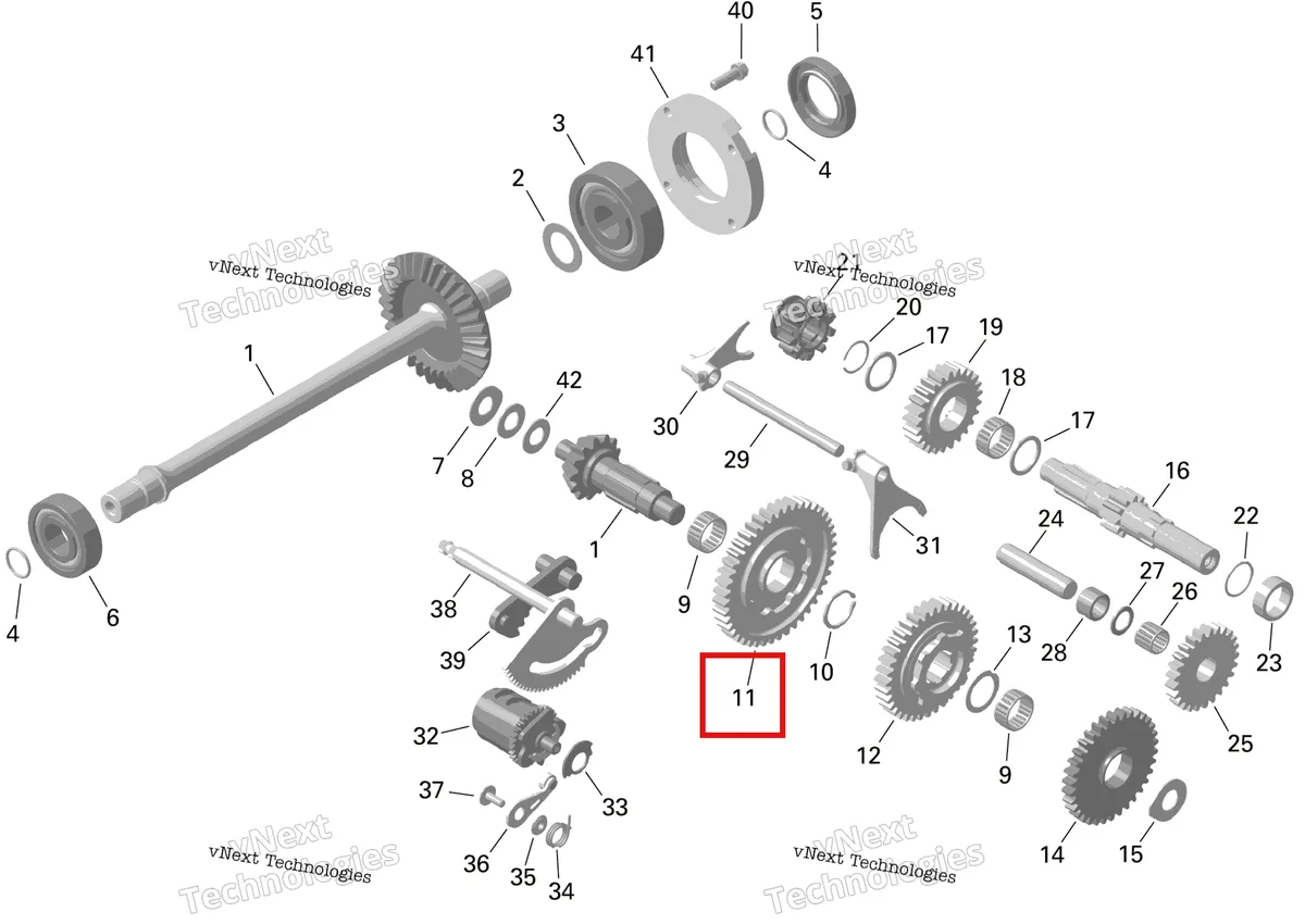 Деталь 420635583 на схеме узла 2024 Can-Am Outlander MAX 450 EFI 6X6 - 4ZRA - DPS Package - Tundra Green Rotax - Gearbox