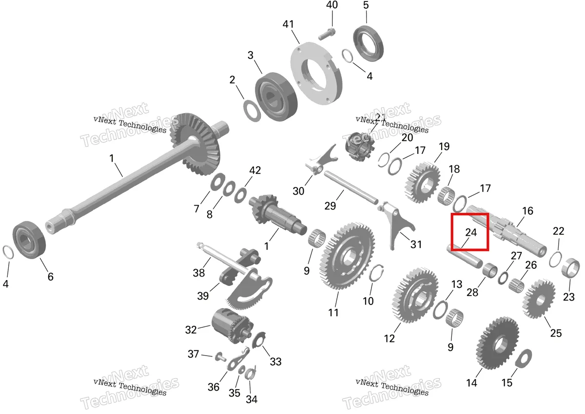 Деталь 420635674 на схеме узла 2024 Can-Am Outlander MAX 450 EFI 6X6 - 4ZRA - DPS Package - Tundra Green Rotax - Gearbox