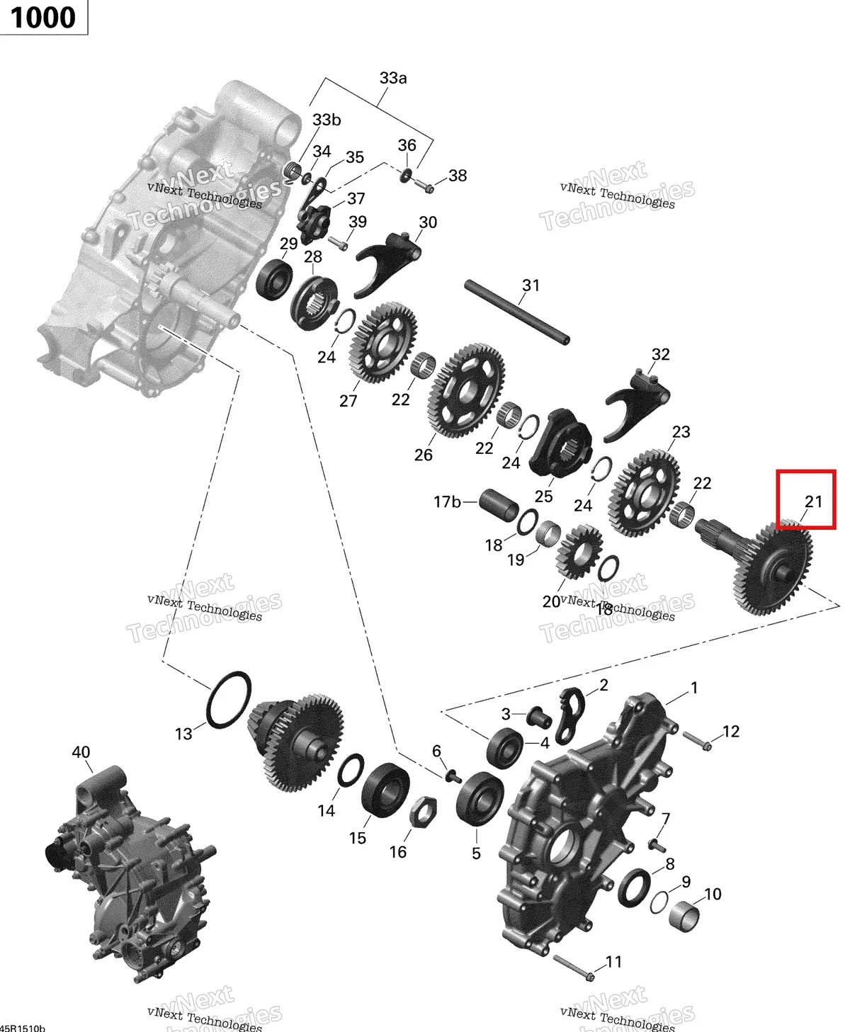 Деталь 420637048 на схеме узла 2015 Can-Am COMMANDER 1000_STD_DPS_XT_XTP Gear Box 2