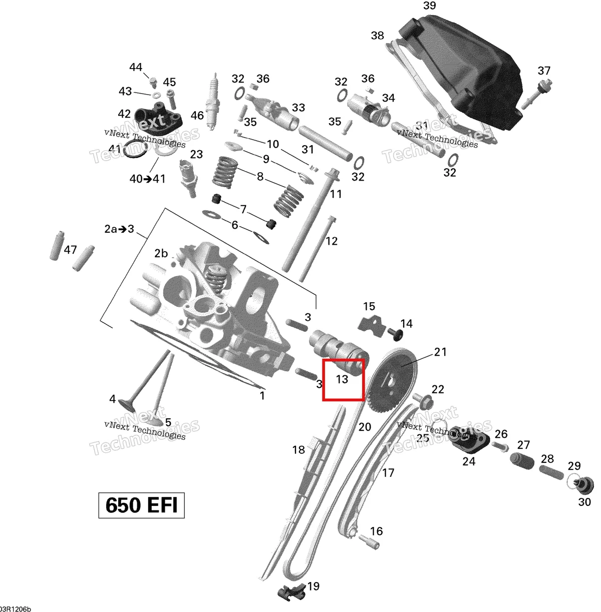 Деталь 420637230 на схеме узла 2012 Can-Am Outlander MAX 650EFI STD, XT & XT-P Cylinder Head, Rear _2Vca Model