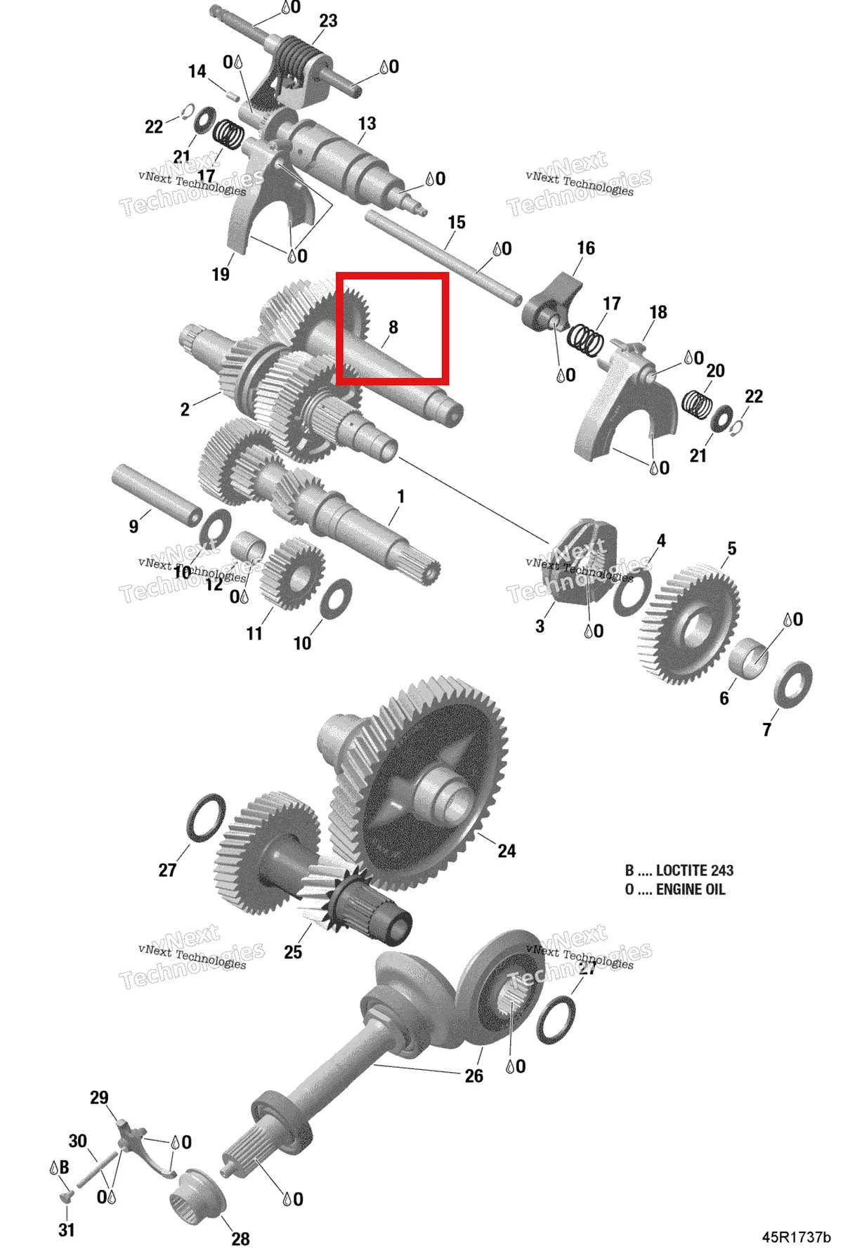 Деталь 420637544 на схеме узла 2019 Can-Am Maverick Sport MAX 1000R - DPS - T1B Series Gear Box 2-420686754