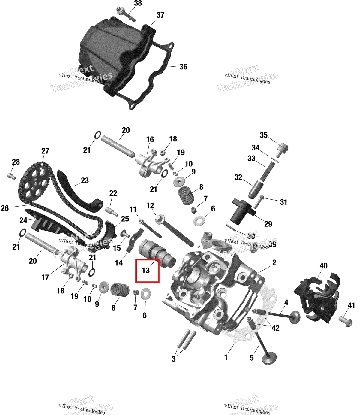 Деталь 420637650 на схеме узла 2021 Can-Am Traxter HD8 - DPS - CE Rotax - Cylinder Head, Front