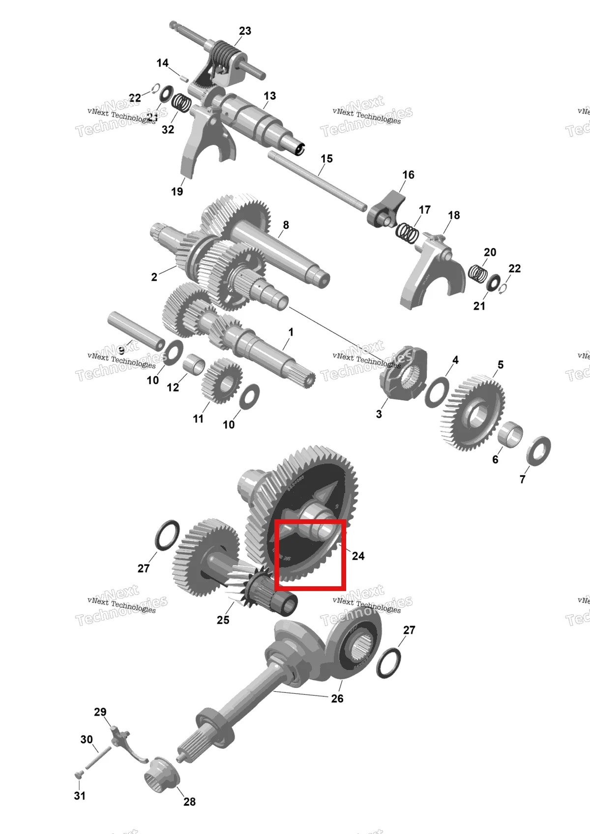 Деталь 420637765 (Основной вал включает no 2 6 Can-Am Maverick Turbo RR XRS (2026) (420637765)) на схеме узла 2026 Can-Am Maverick Max - TURBO - DS - 7WTB - Dusty Navy Satin - 64