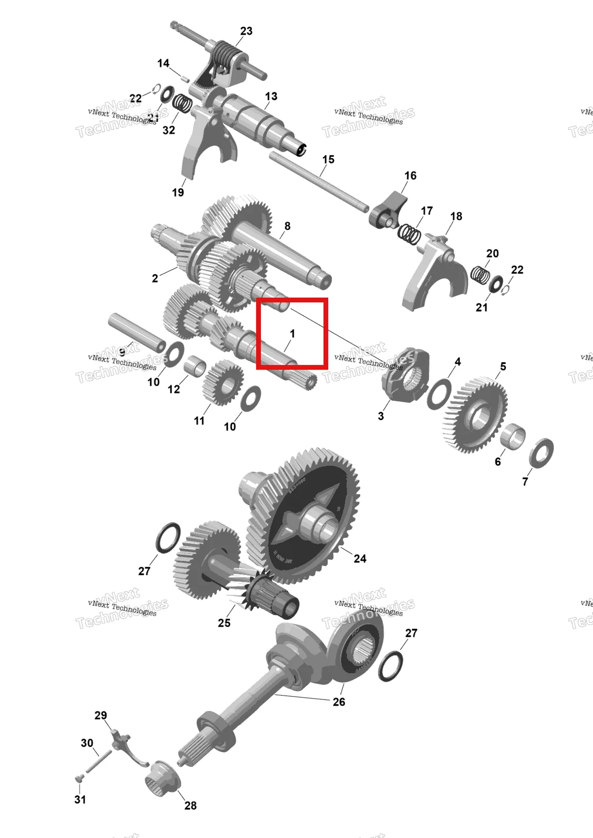 Деталь 420637792 (Counter вал Can-Am Maverick Turbo RR XRS (2026) (420637792)) на схеме узла 2026 Can-Am Maverick Max - TURBO RR - XDS STD - 7VTR - Dusty Navy Satin - 64