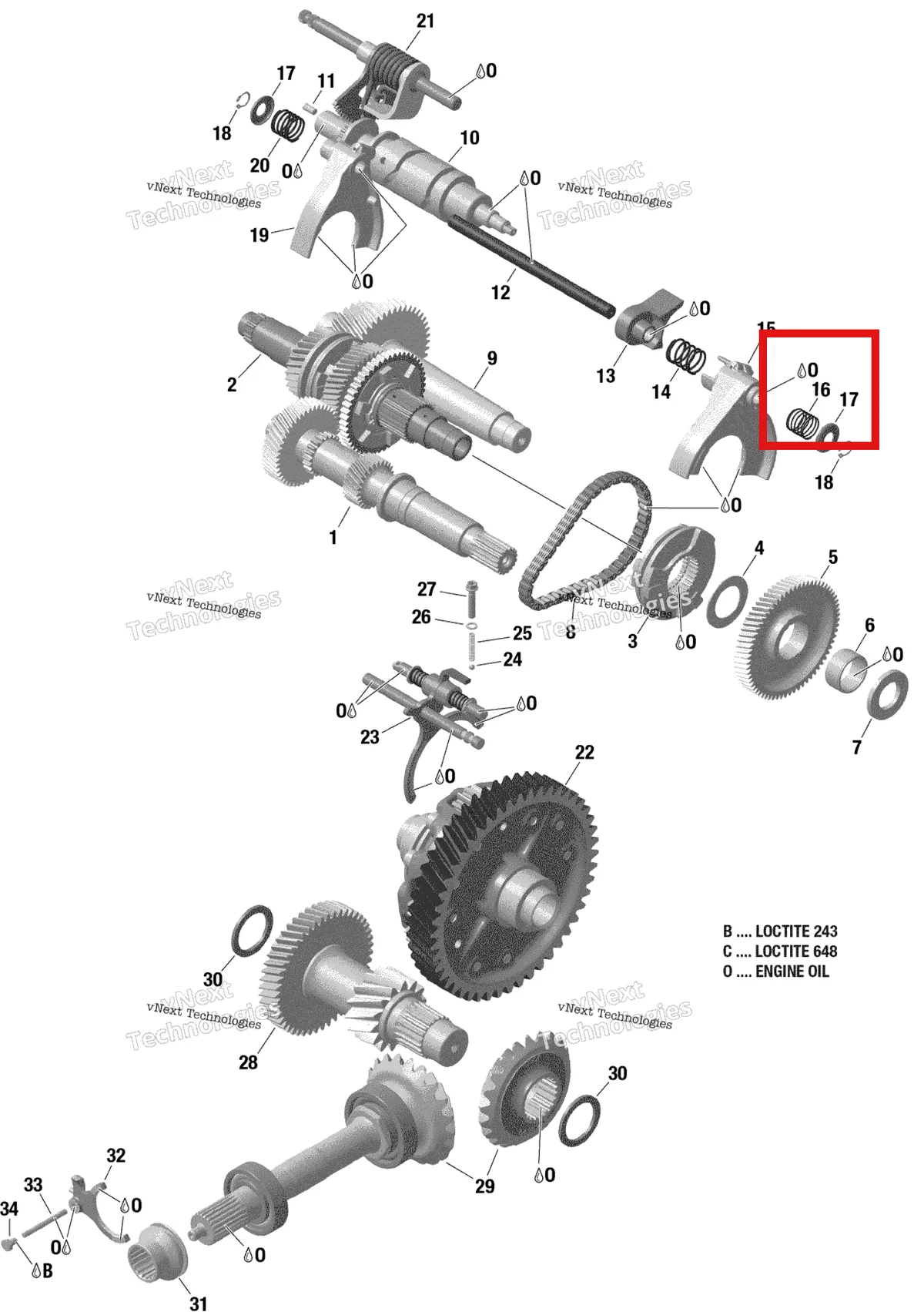 Деталь 420638070 на схеме узла 2019 Can-Am TRAXTER HD8 - T1B SERIES Gear Box 2 - 420686757