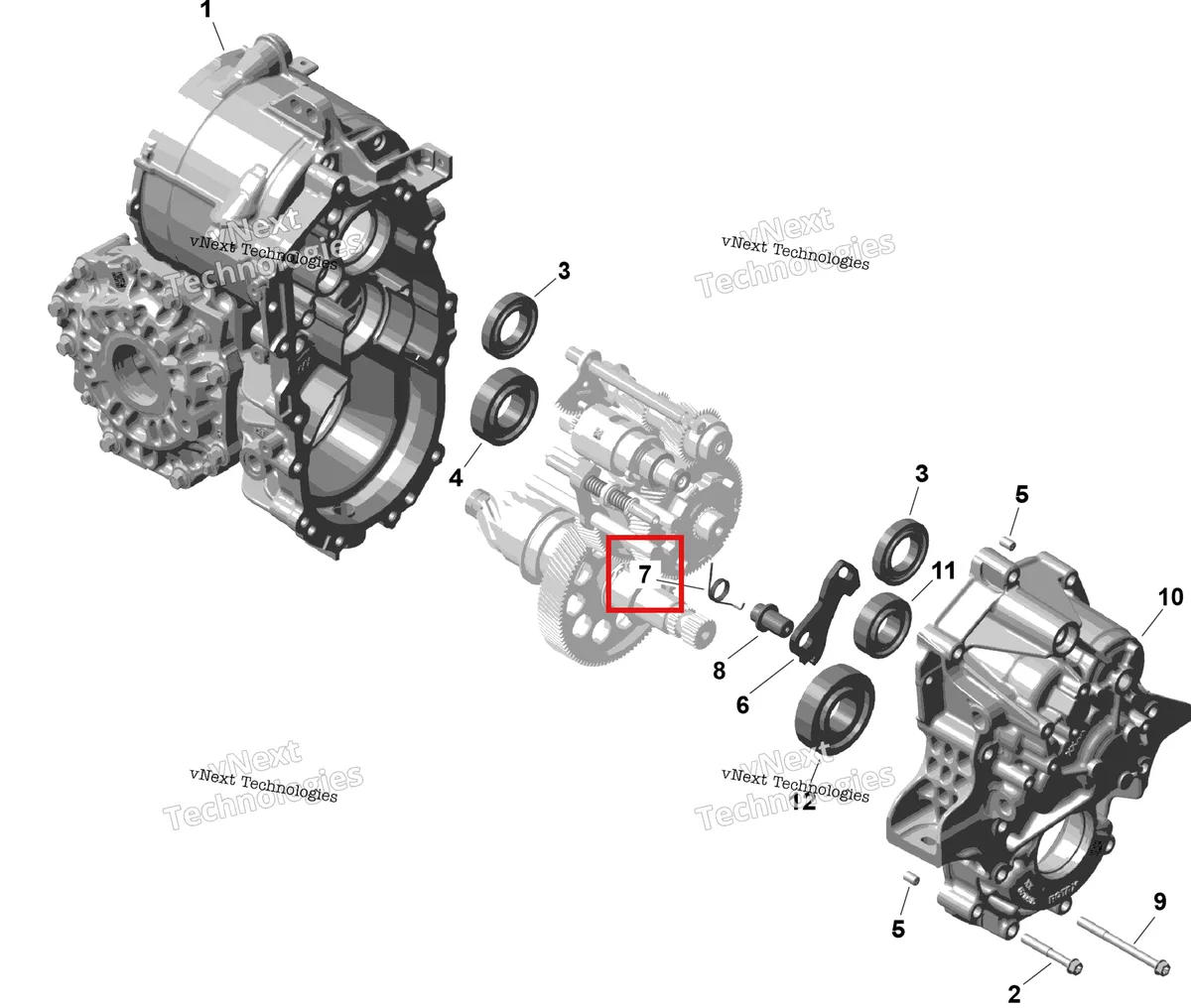 Деталь 420638181 на схеме узла 2026 Can-Am OUTLANDER - 4X4 - EV - 2WTA - Granite Grey Rotax - Gearbox 1