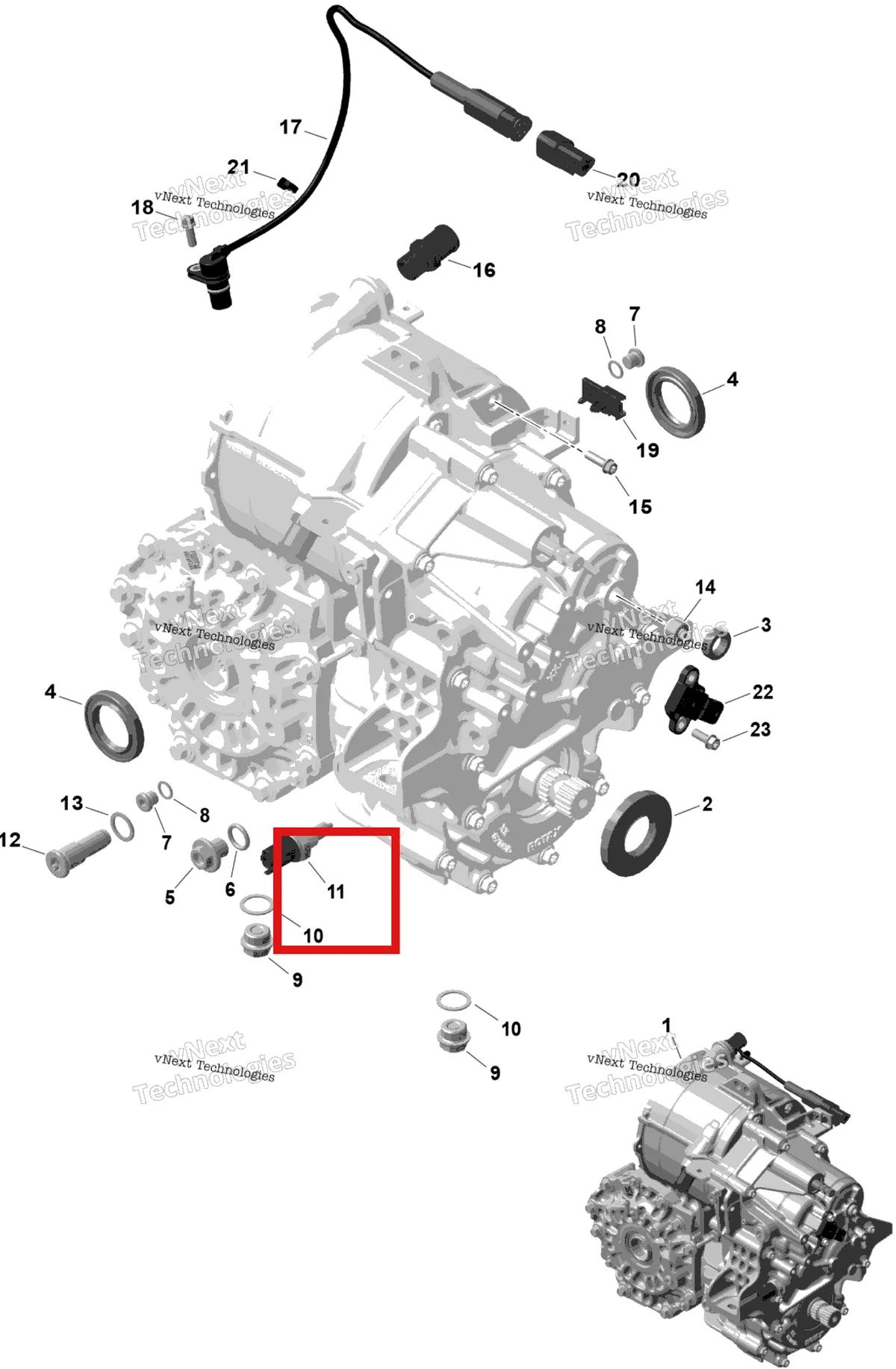 Деталь 420640196 на схеме узла 2026 Can-Am OUTLANDER - 4X4 - EV - 2WTB - Bright White Rotax - Gearbox