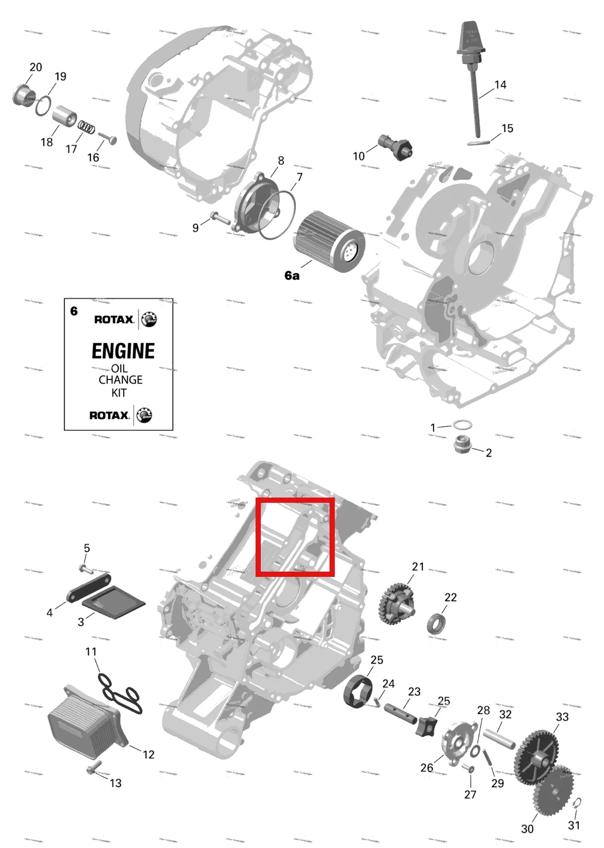 Деталь 420640270 (Резьбовая пробка) на схеме узла Rotax - Engine Lubrication