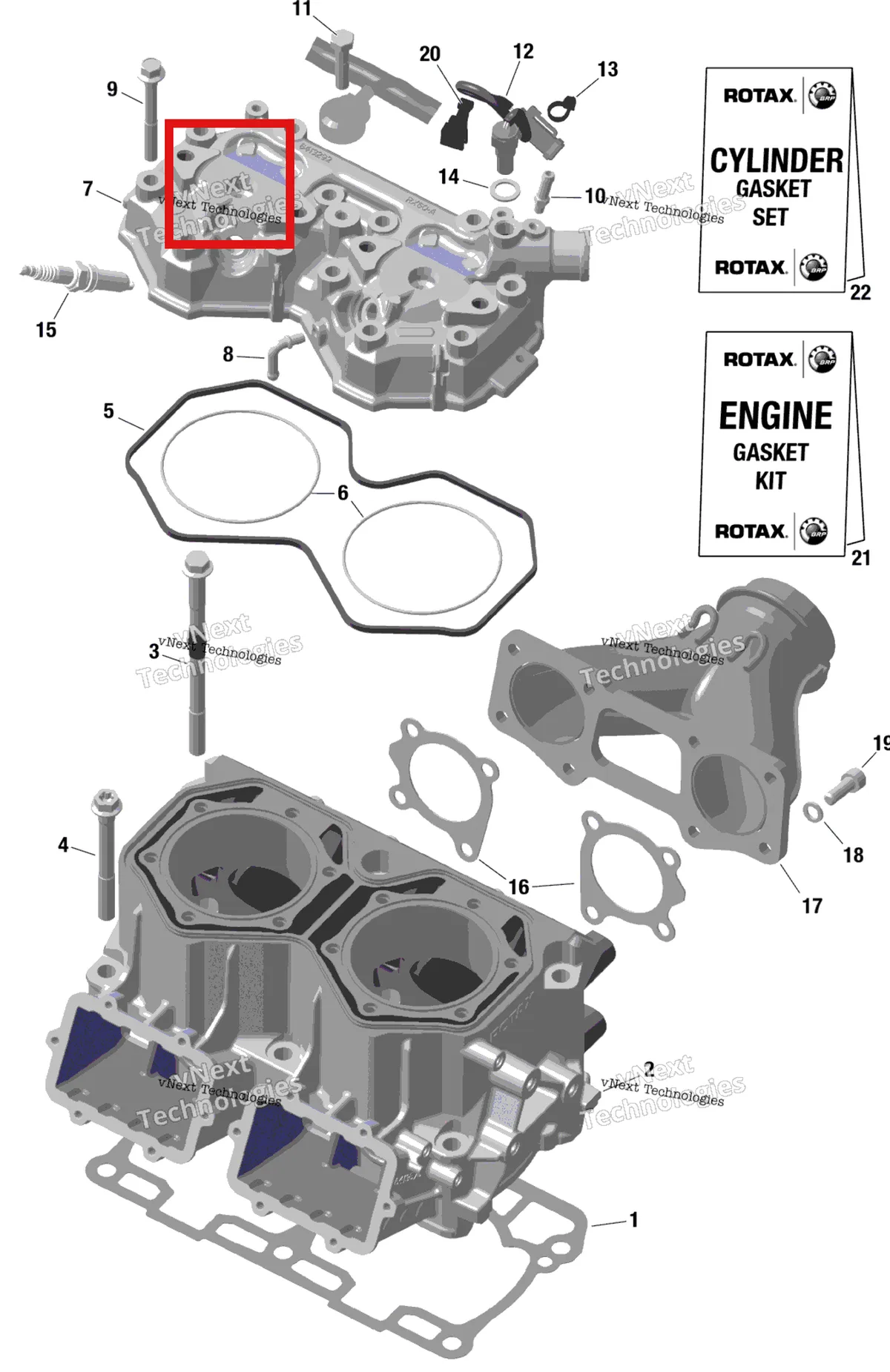 Деталь 420640958 на схеме узла 2024 Ski-Doo EXPEDITION 850 E-TEC - SE - AGRA - Deep Black - 154X20X1.5CST Track Rotax - Cylinder