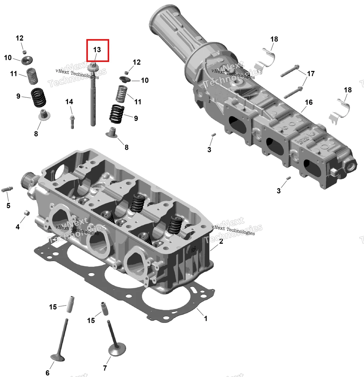 Схема применяемости: Torx винт фланцевый M11 × 147 Sea-Doo RXP (2016) (420641115)