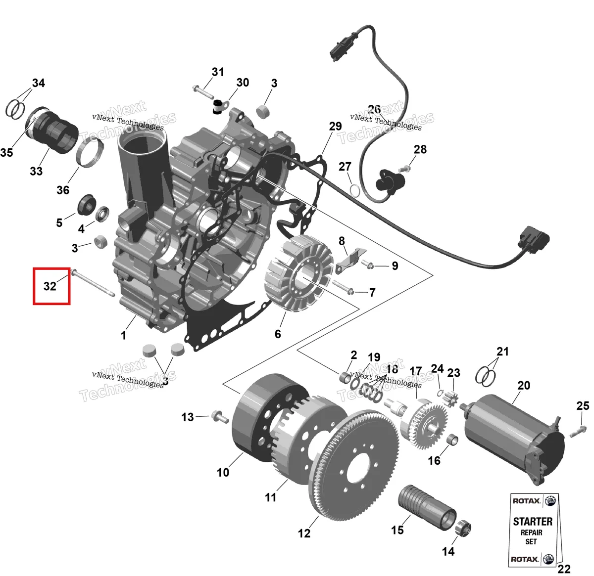 Деталь 420641228 (Деталь Screw M6 X 85) на схеме узла 2026 Sea-Doo GTI - 130 - STD - 38TB - Bright White Rotax - Magneto And Electric Starter