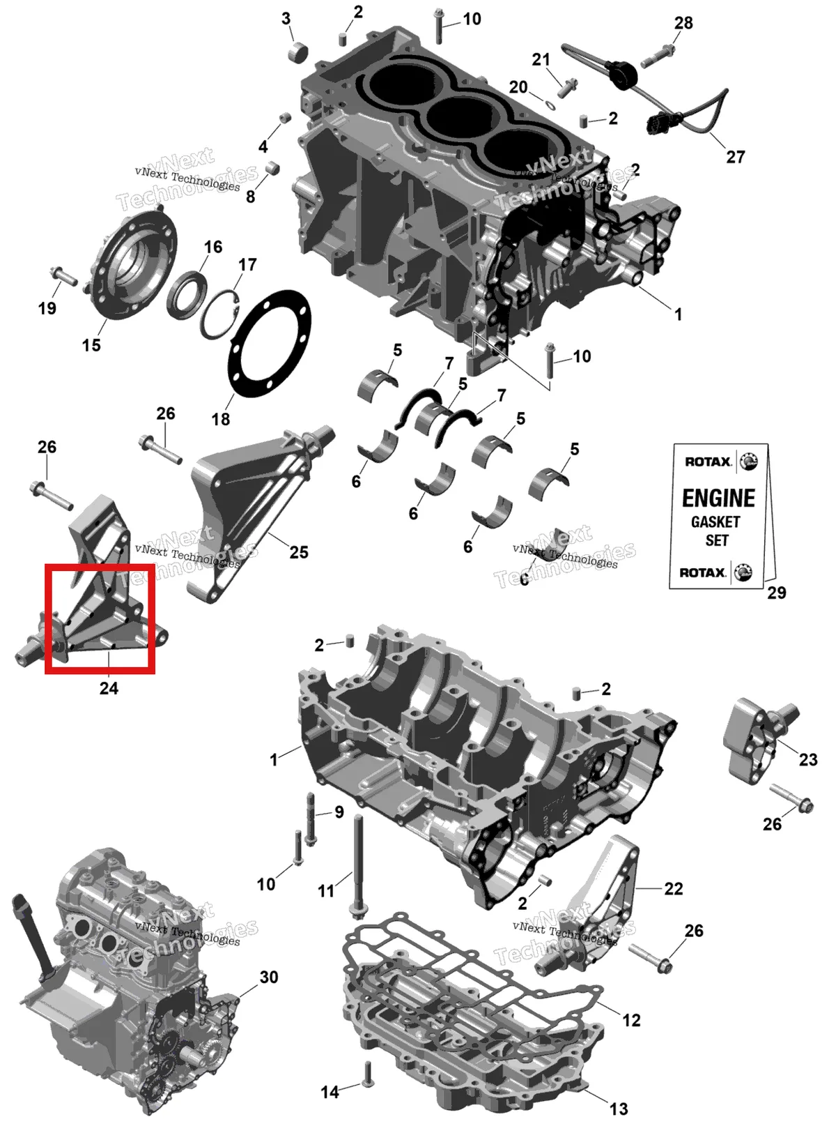 Схема применяемости: Torx винт фланцевый M8 × 25 Sea-Doo Spark (2016) (420641248)