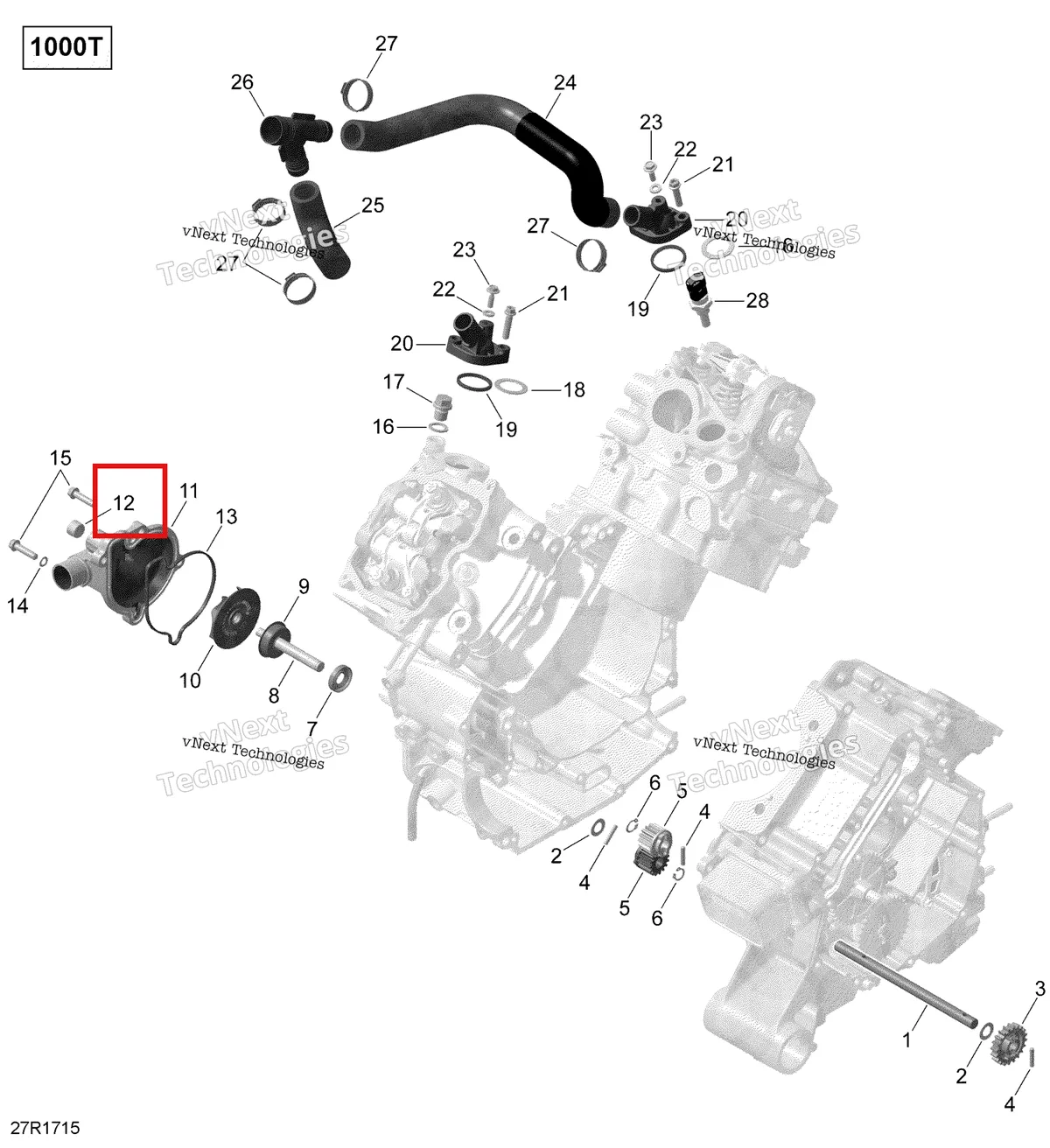 Деталь 420641308 на схеме узла 2017 Can-Am Maverick Engine Cooling - Turbo