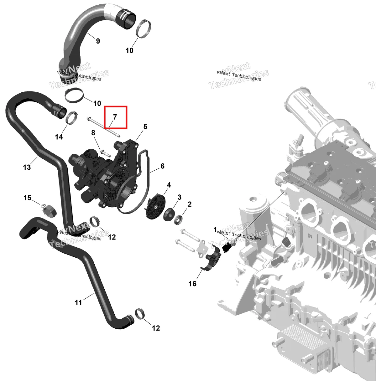 Деталь 420641338 на схеме узла 2026 Sea-Doo GTI - 130 - STD - 38TB - Bright White Rotax - Engine Cooling