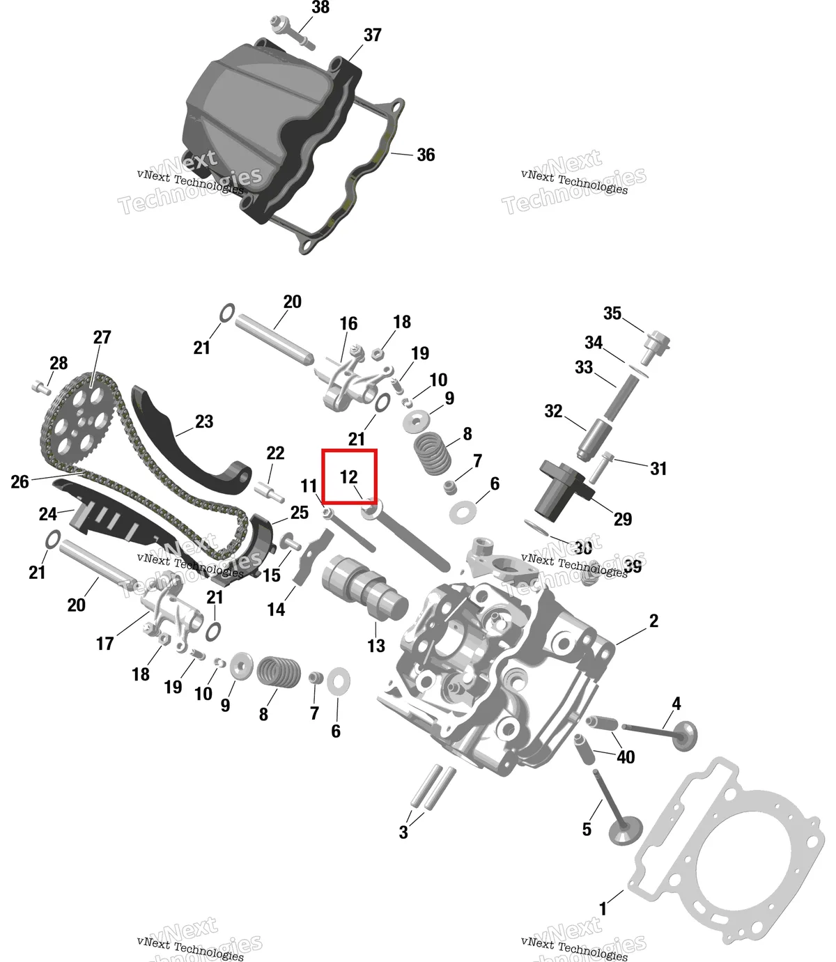 Деталь 420641550 (Деталь Torx-screw M10 X 140) на схеме узла Rotax - Front Cylinder Head