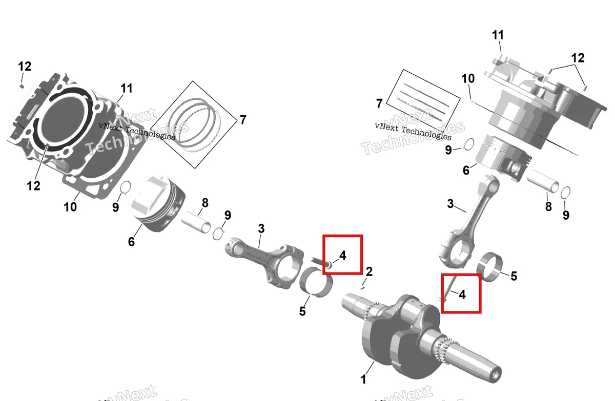 Деталь 420641645 на схеме узла 2026 Can-Am RENEGADE - 4X4 - XMR - 650 EFI - 5TTA - Catalyst Gray Rotax - Crankshaft, Pistons And Cylinder