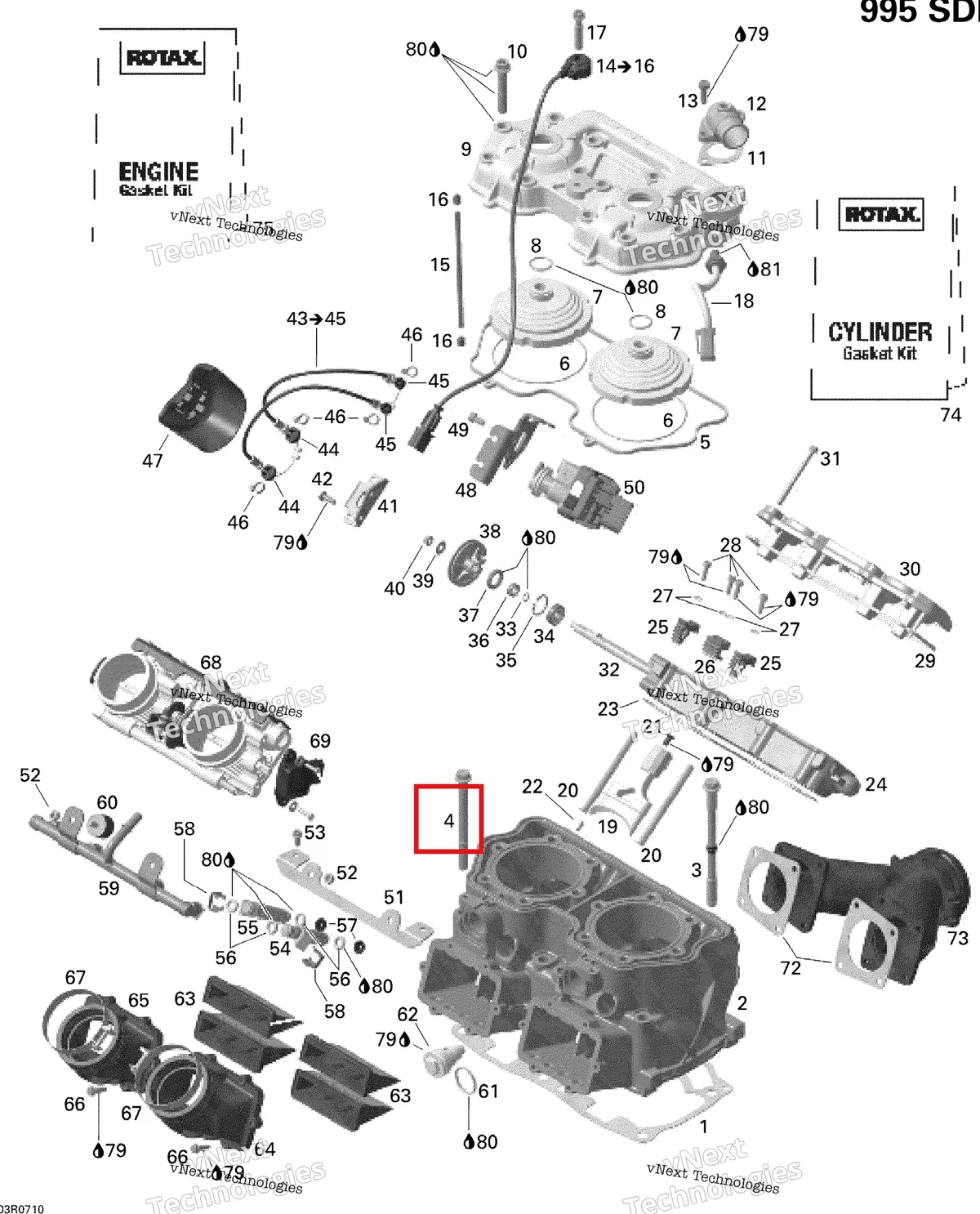 Деталь 420641772 на схеме узла 2007 Ski-Doo MACH Z Adrenaline Cylinder And Cylinder Head, Mach, Mxz, Hm Eur