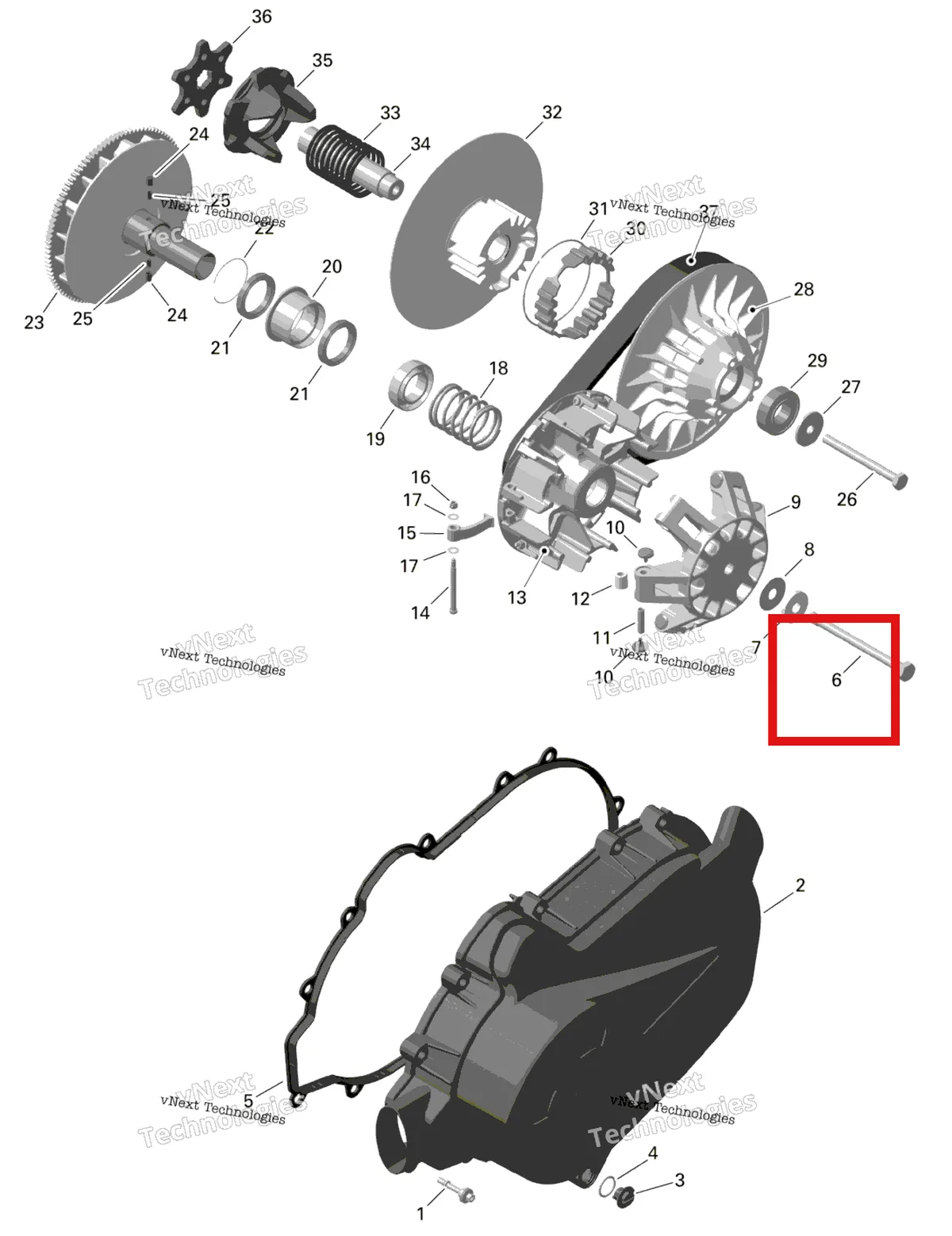 Деталь 420641812 на схеме узла 2024 Can-Am Outlander MAX 450 EFI 6X6 - 4ZRA - DPS Package - Tundra Green Rotax - Cvt