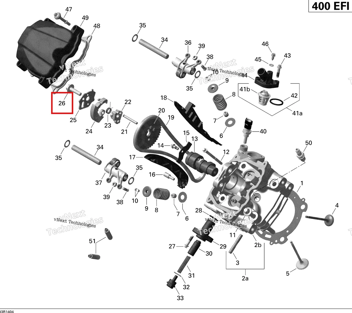Деталь 420641820 на схеме узла 2014 Can-Am OUTLANDER 400 EFI, STD, XT Cylinder Head