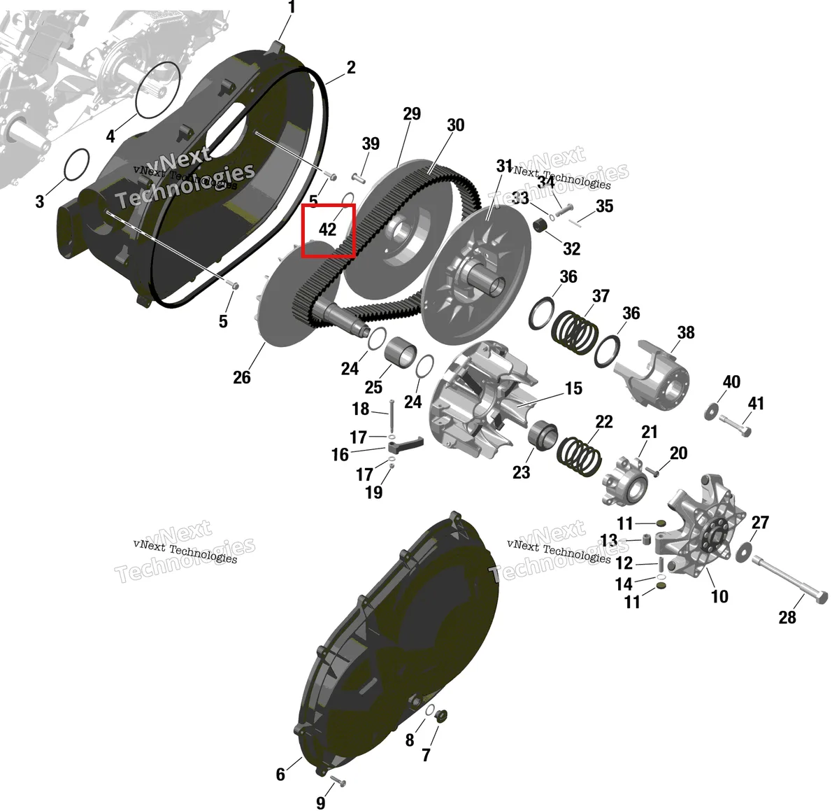 Деталь 420647257 на схеме узла 2023 Can-Am Maverick Trail 1000 - DPS Rotax - Cvt