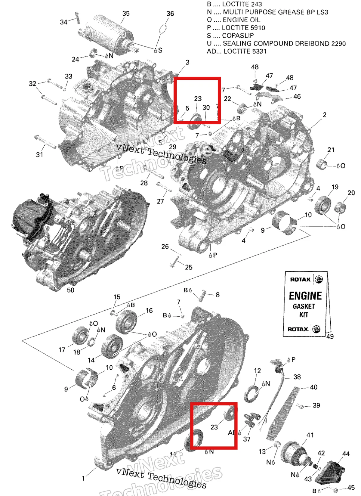 Деталь 420647312 на схеме узла 2021 Can-Am Defender HD5 - BASE DPS Rotax - Crankcase