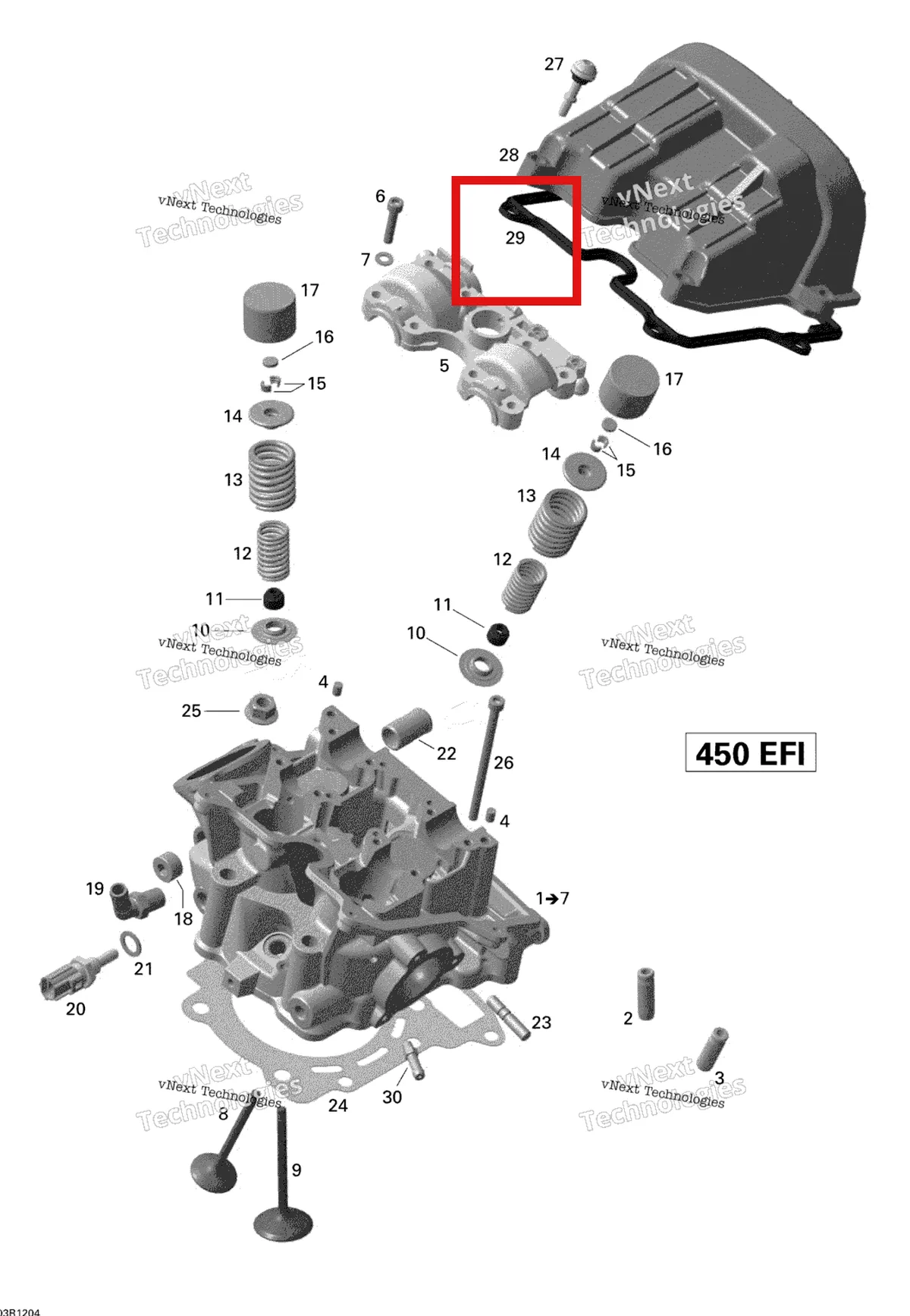 Деталь 420650345 на схеме узла 2015 Can-Am DS 450EFI STD Cylinder Head