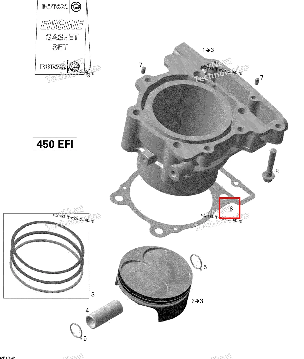Деталь 420650390 на схеме узла 2015 Can-Am DS 450EFI STD Cylinder And Piston