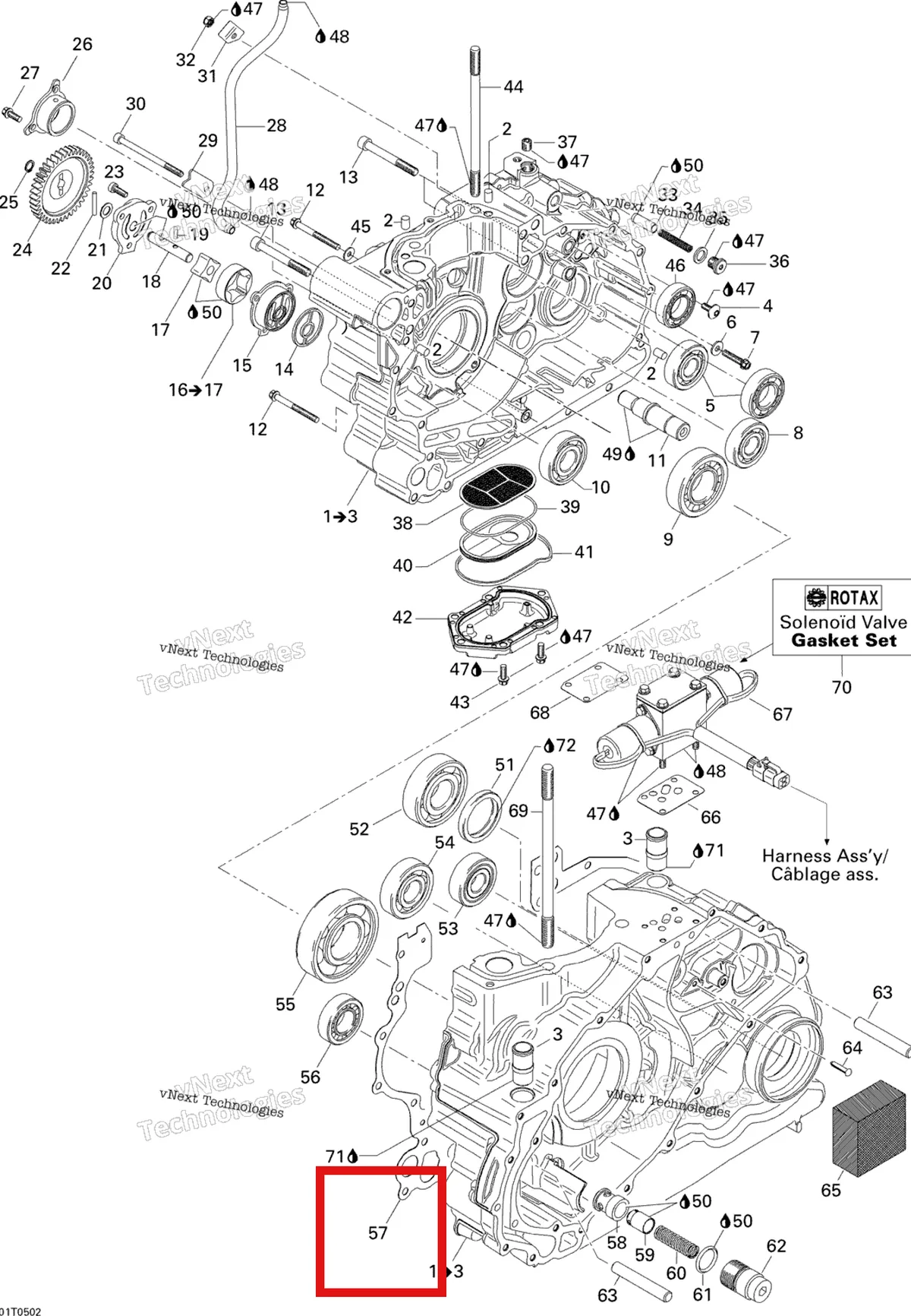 Деталь 420650422 на схеме узла 2005 Can-Am Traxter 5 Speed Crankcase