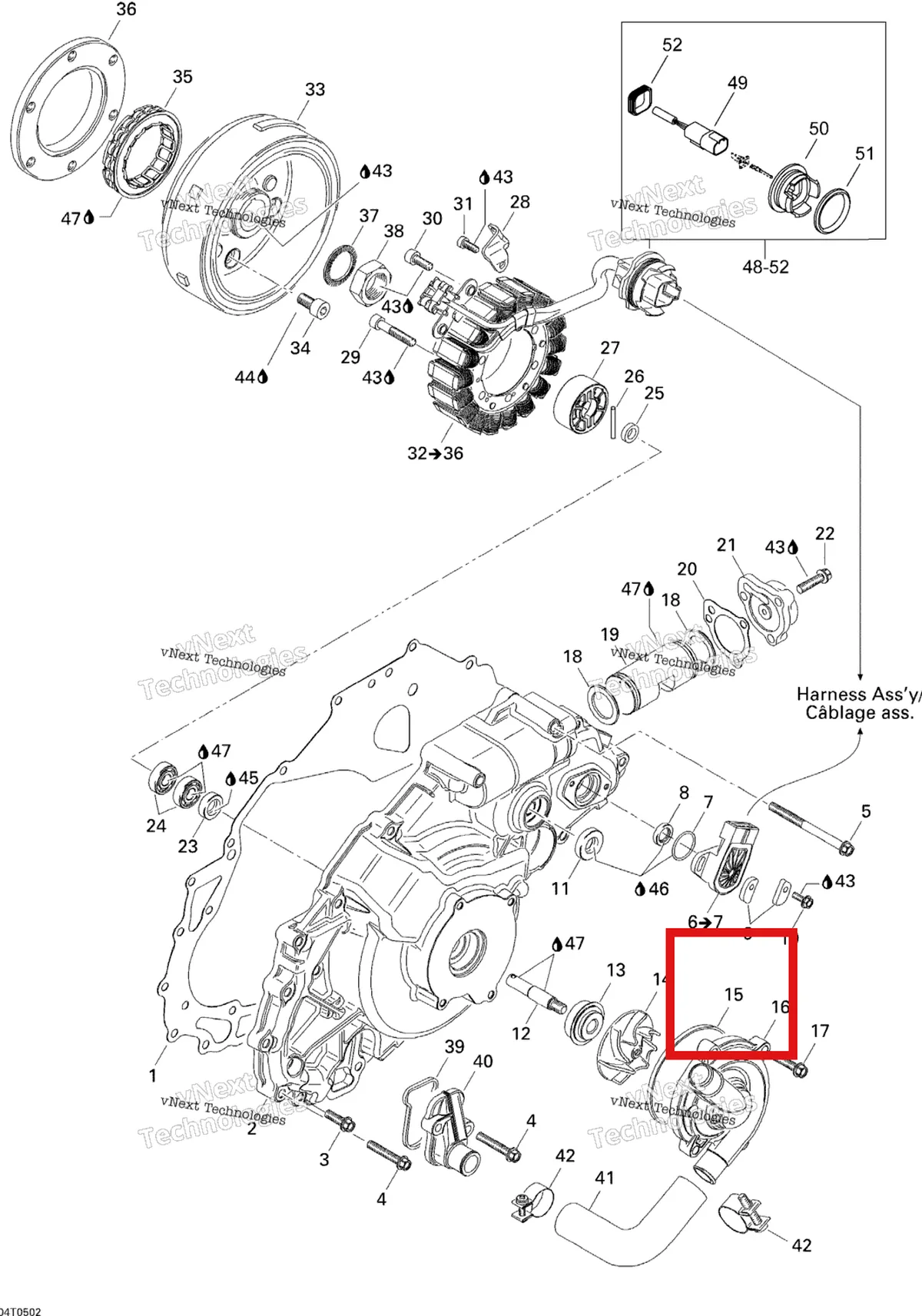 Деталь 420650570 на схеме узла 2005 Can-Am Traxter 5 Speed Ignition, Magneto And Water Pump