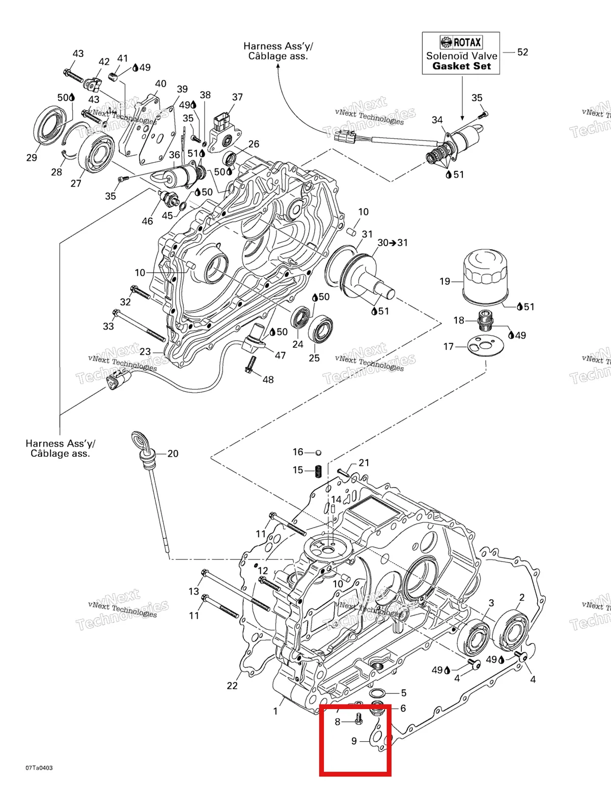 Деталь 420650582 на схеме узла 2004 Can-Am Traxter XL Clutch Housing And Cover