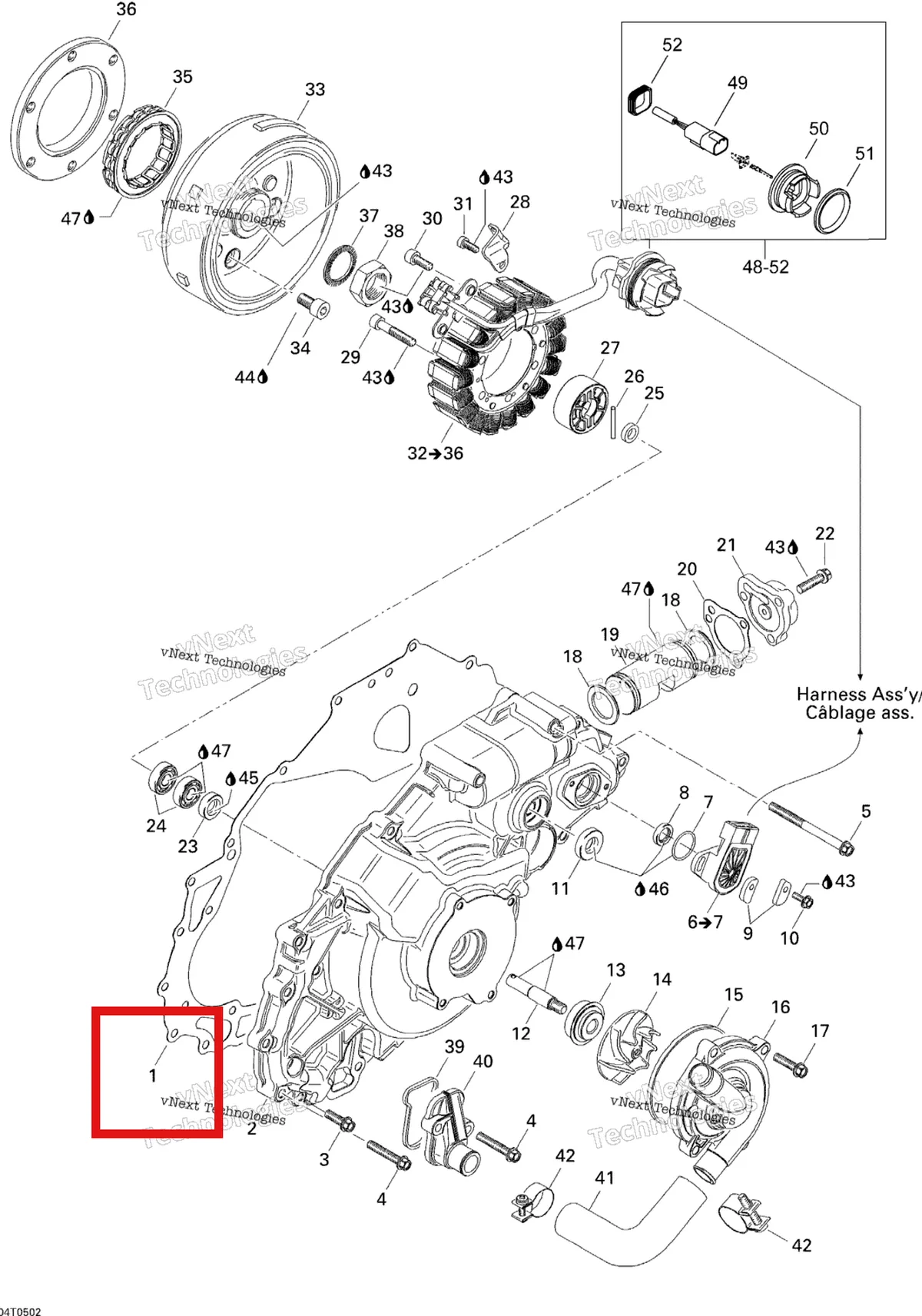 Деталь 420650603 на схеме узла 2005 Can-Am Traxter 5 Speed Ignition, Magneto And Water Pump