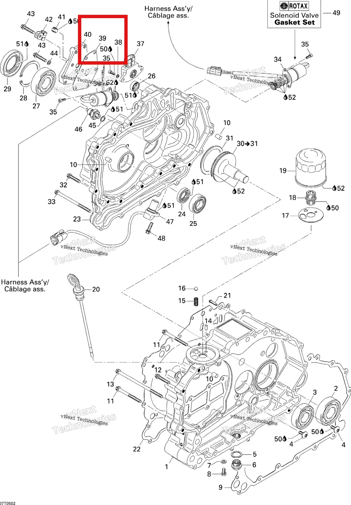 Деталь 420650620 на схеме узла 2005 Can-Am Traxter 5 Speed Clutch Housing And Cover