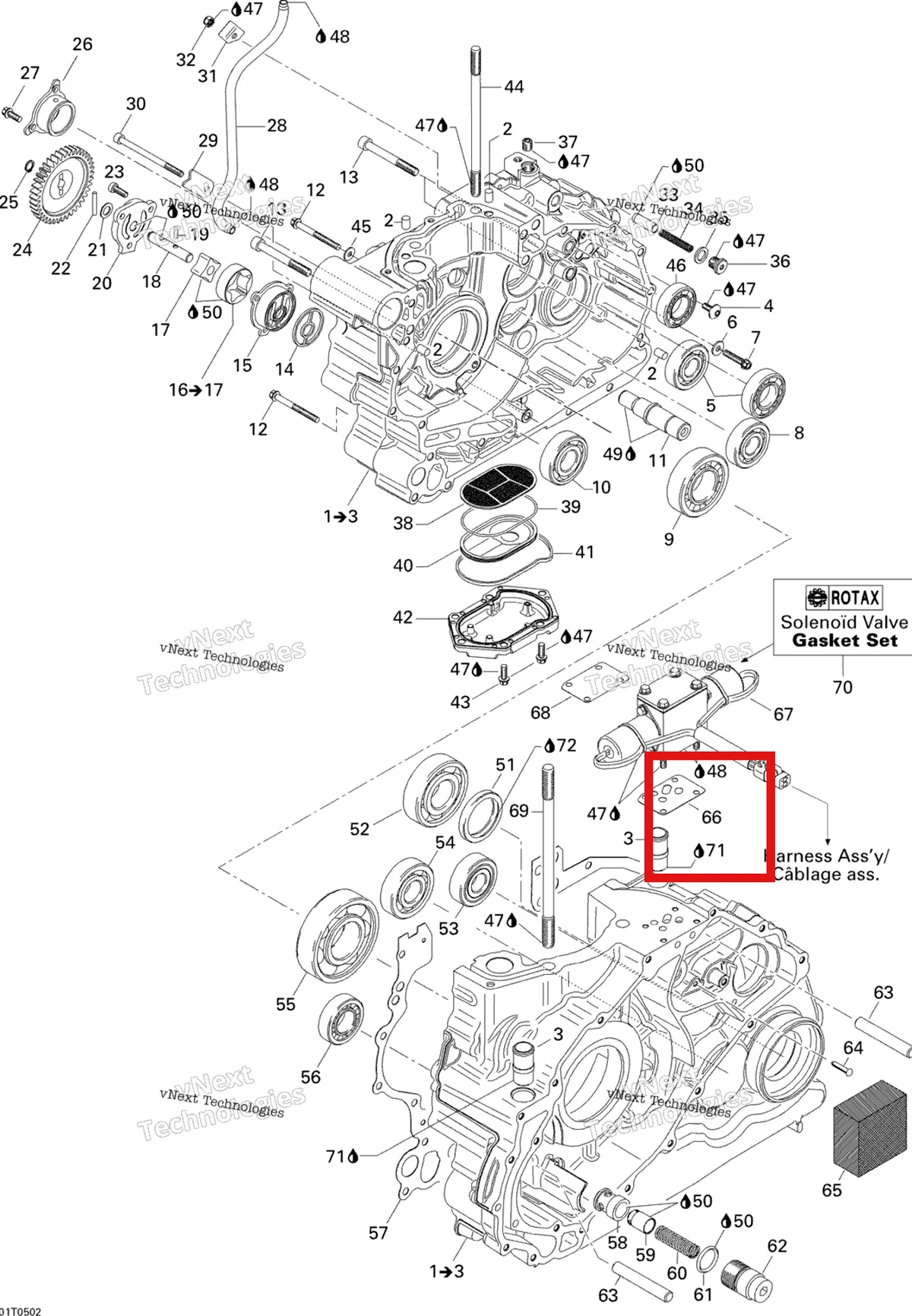 Деталь 420650630 на схеме узла 2005 Can-Am Traxter 5 Speed Crankcase