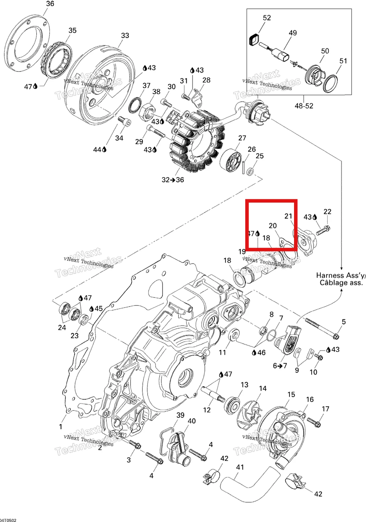 Деталь 420650640 на схеме узла 2005 Can-Am Traxter 5 Speed Ignition, Magneto And Water Pump