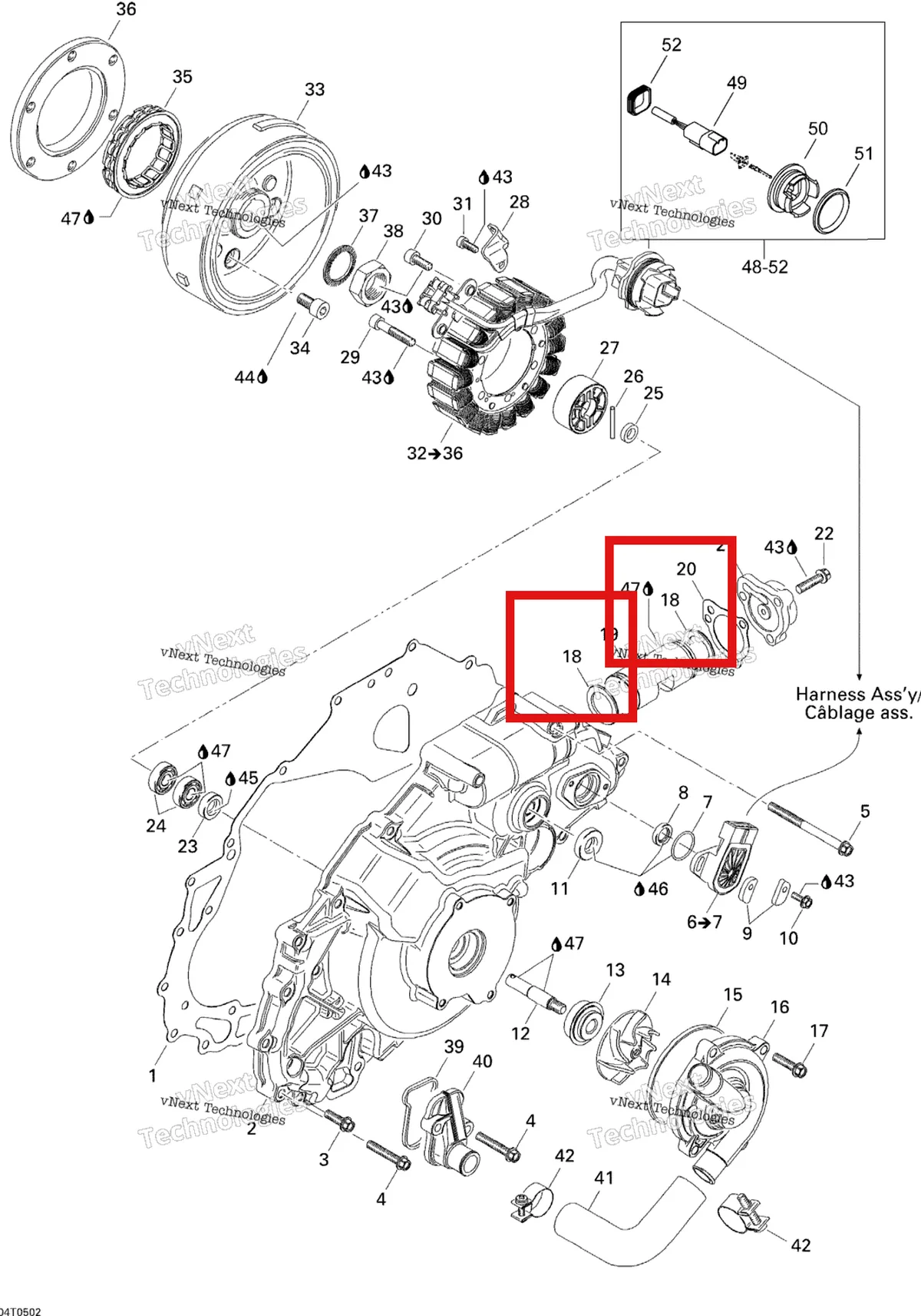 Деталь 420650660 на схеме узла 2005 Can-Am Traxter 5 Speed Ignition, Magneto And Water Pump