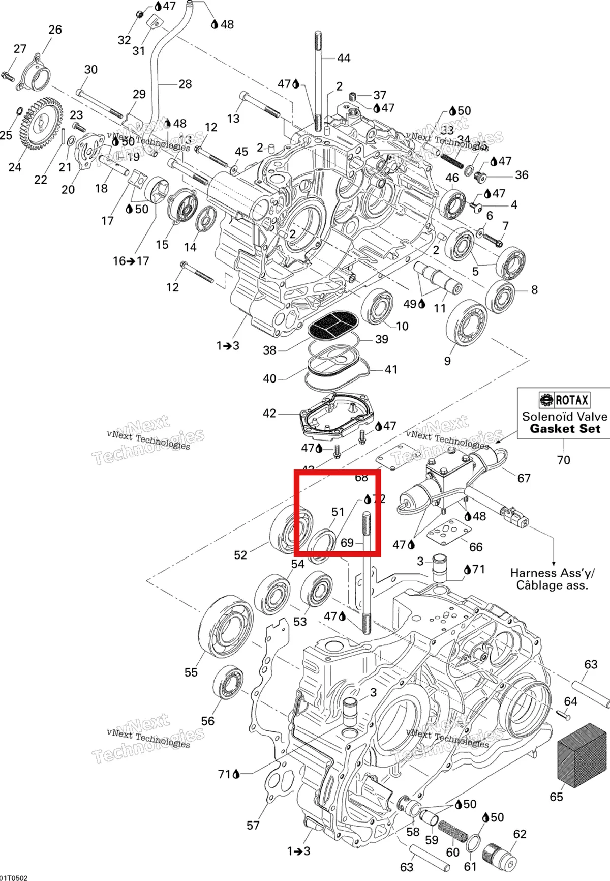 Деталь 420650700 на схеме узла 2005 Can-Am Traxter 5 Speed Crankcase