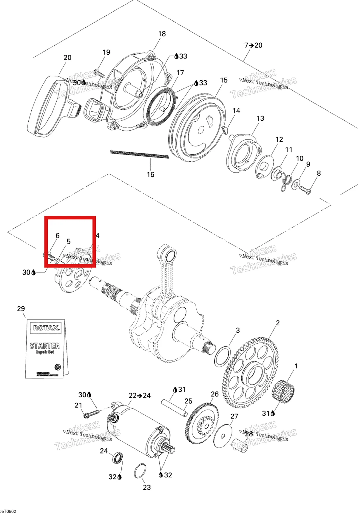 Деталь 420650710 на схеме узла 2005 Can-Am Traxter 5 Speed Rewind Starter And Electrical Starter
