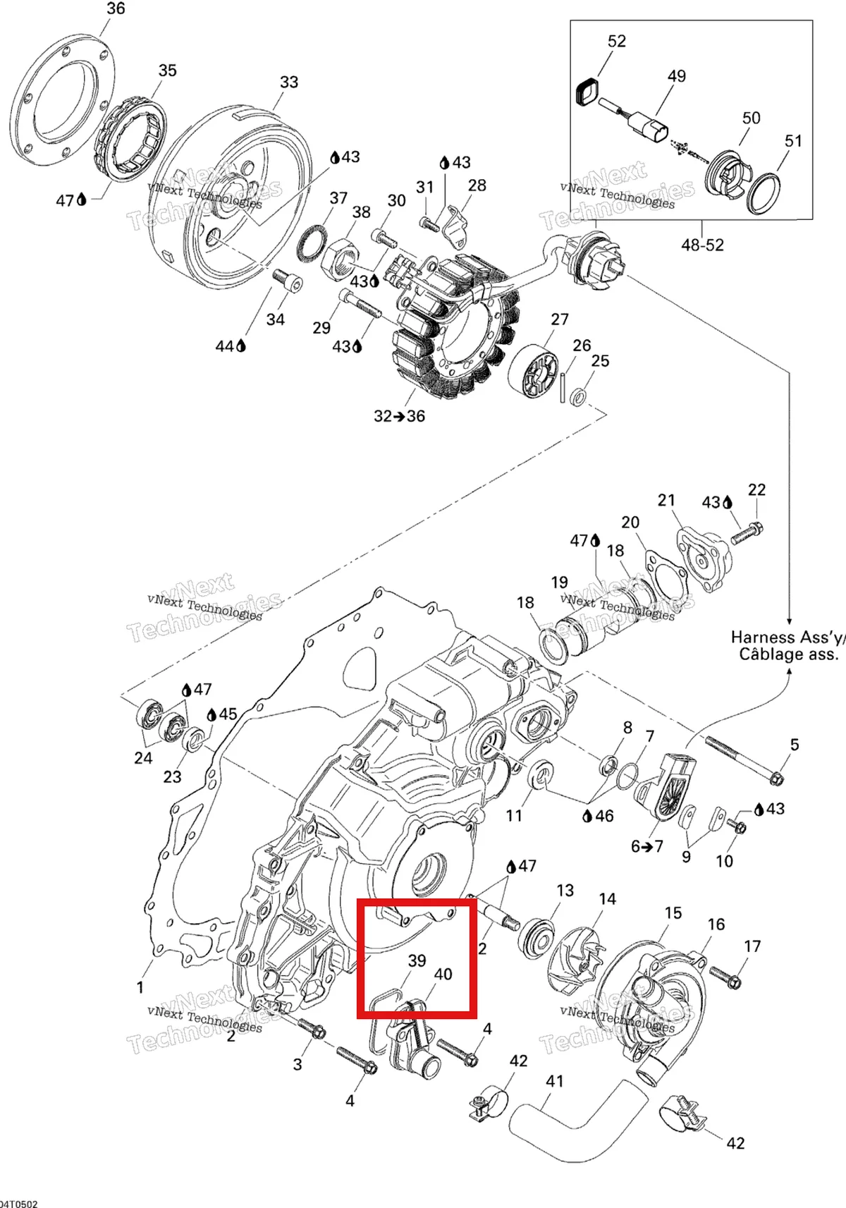Деталь 420650940 на схеме узла 2005 Can-Am Traxter 5 Speed Ignition, Magneto And Water Pump