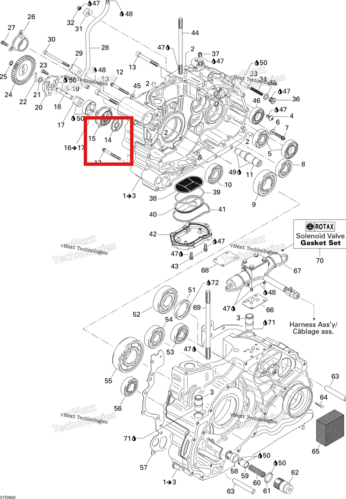 Деталь 420650960 на схеме узла 2005 Can-Am Traxter 5 Speed Crankcase