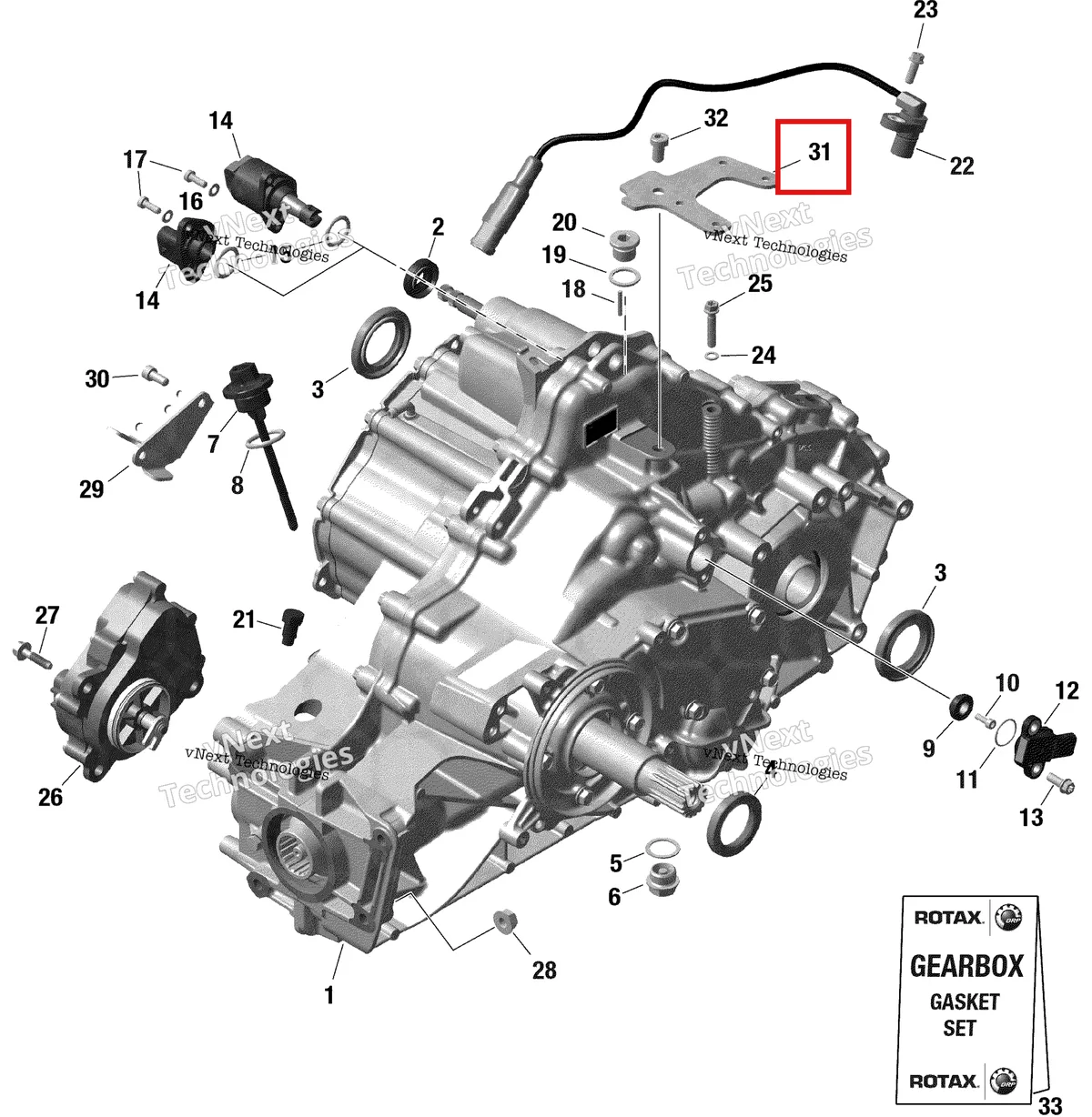 Деталь 420651045 (Опора пластина Can-Am Maverick Sport 1000R XRC (2020) (420651045)) на схеме узла 2020 Can-Am Defender HD8 Gear Box And Components - 794