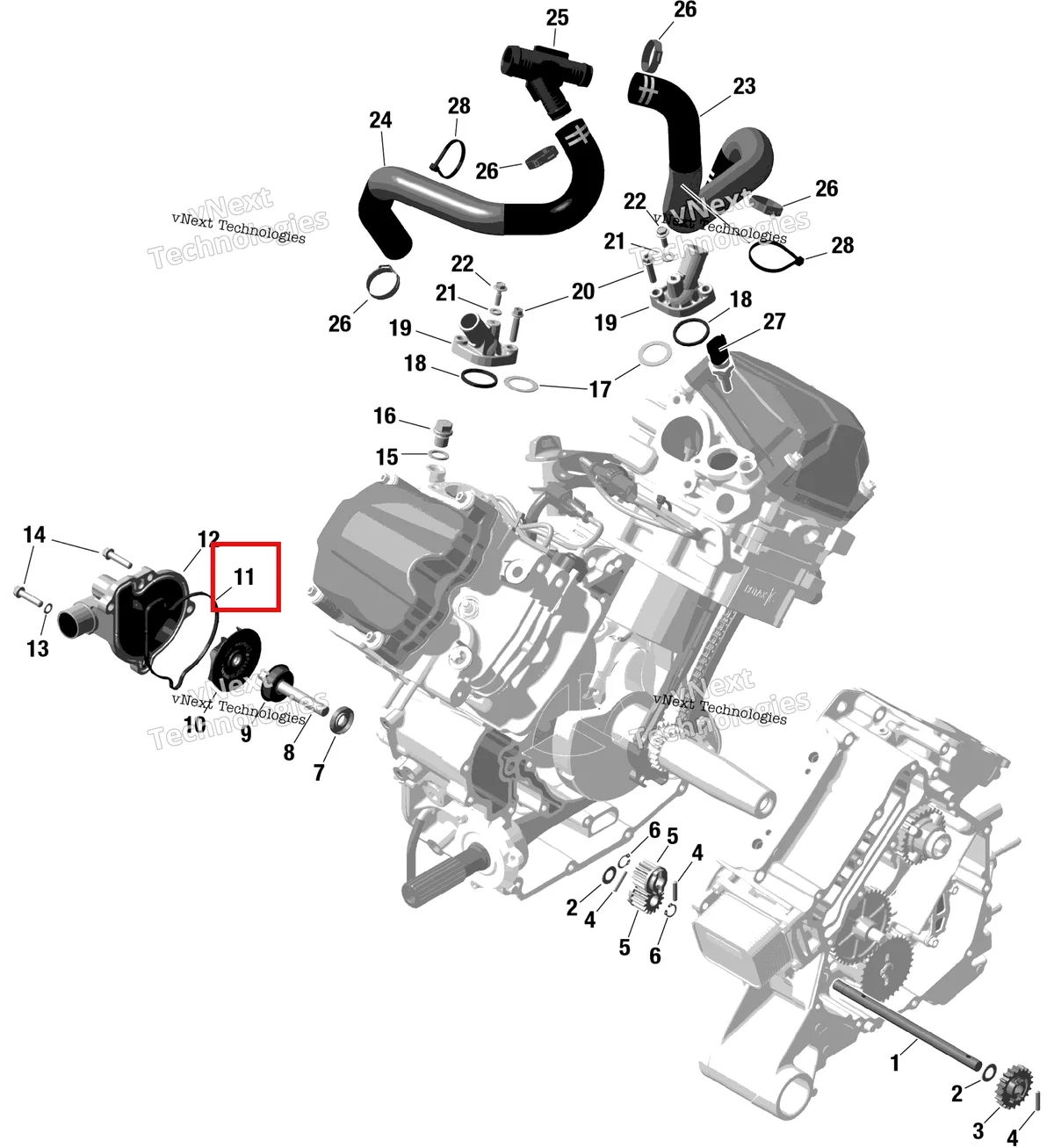 Деталь 420651191 на схеме узла 2023 Can-Am Commander 1000R EFI - DPS Rotax - Engine Cooling