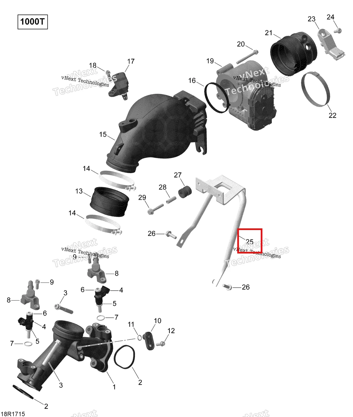 Деталь 420651525 на схеме узла 2017 Can-Am Maverick Air Intake Manifold And Throttle Body - Turbo