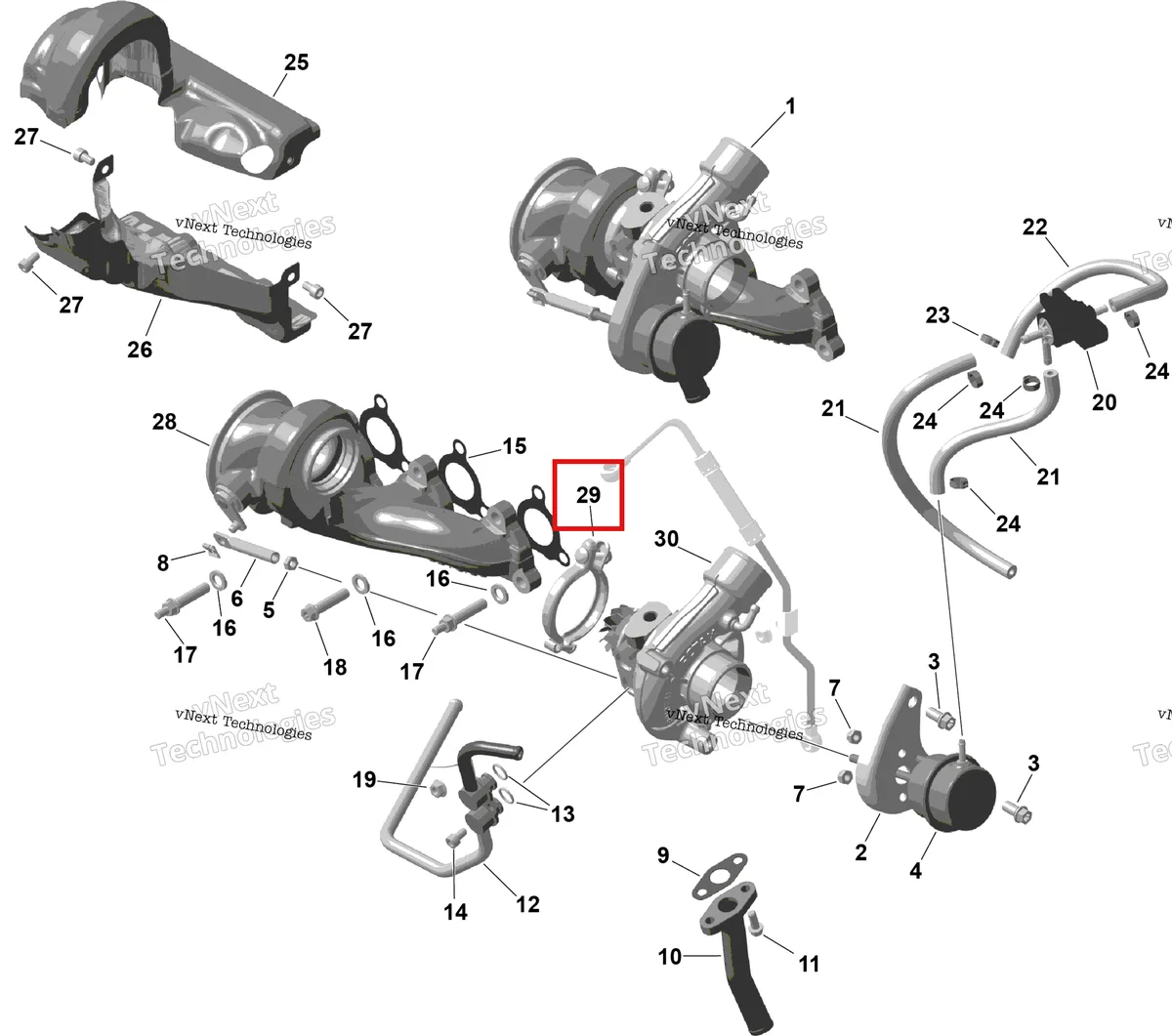 Деталь 420651877 (V лента хомут в сборе 58 мм Can-Am Maverick Turbo RR XRS (2026) (420651877)) на схеме узла 2026 Can-Am Maverick Max - TURBO - DS - 7WTB - Dusty Navy Satin - 64