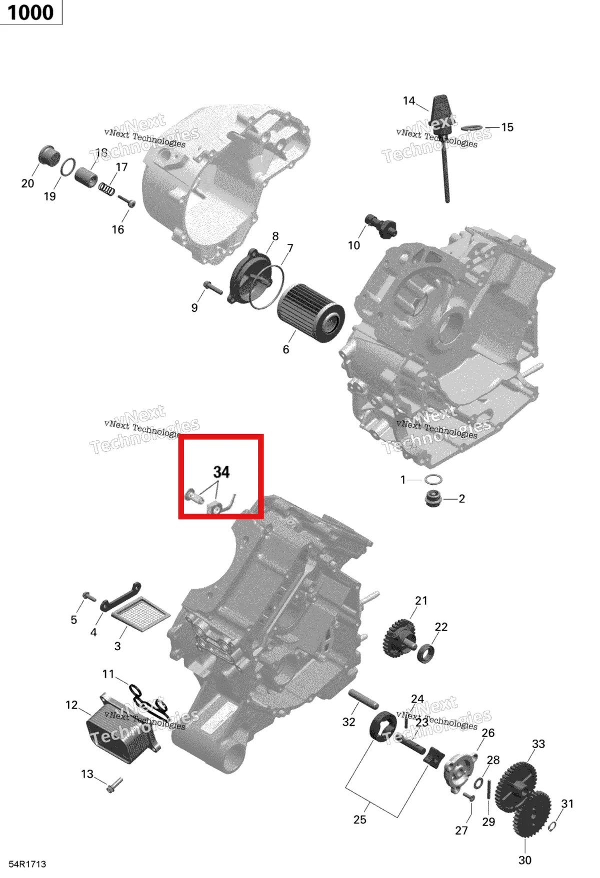Деталь 420656045 на схеме узла 2018 Can-Am RENEGADE - 4X4 - STD - 1000R - 4GJA - Can-Am Red Rotax -Engine Lubrication