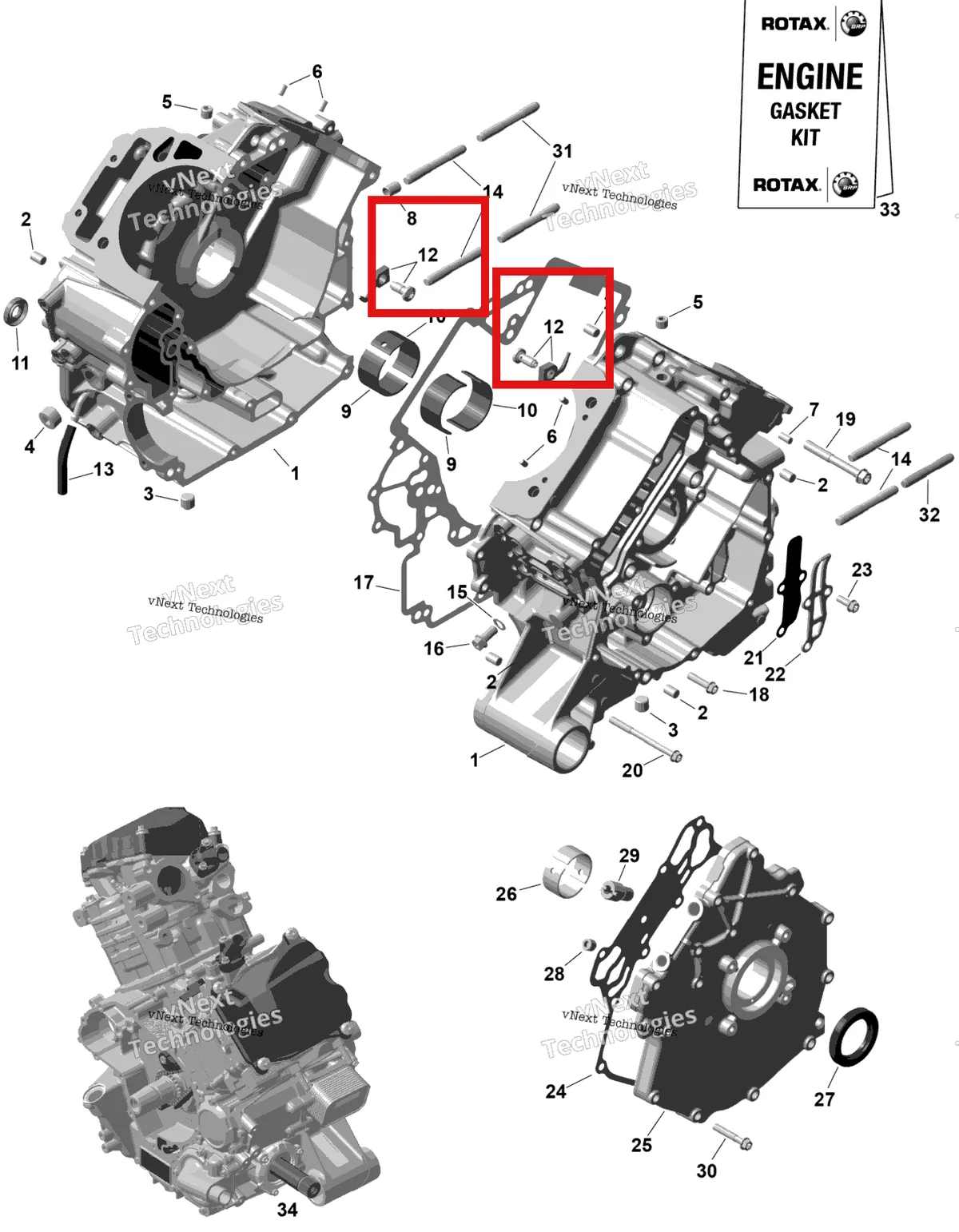 Деталь 420656048 на схеме узла 2026 Can-Am RENEGADE - 4X4 - XMR - 1000R EFI - 5UTA - Hyper Silver Rotax - Crankcase