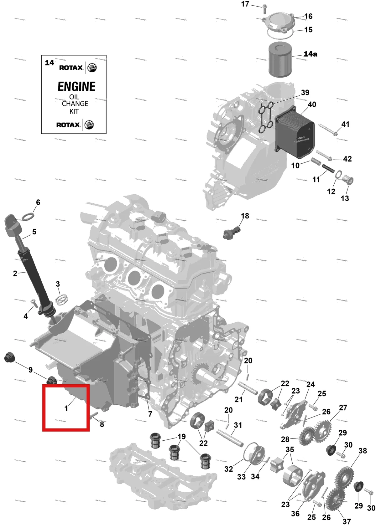 Деталь 420656708 на схеме узла 2026 Sea-Doo SPARK - 900 HO ACE - TRIXX - 66TA - Bright White - 3UP Rotax - Engine Lubrication